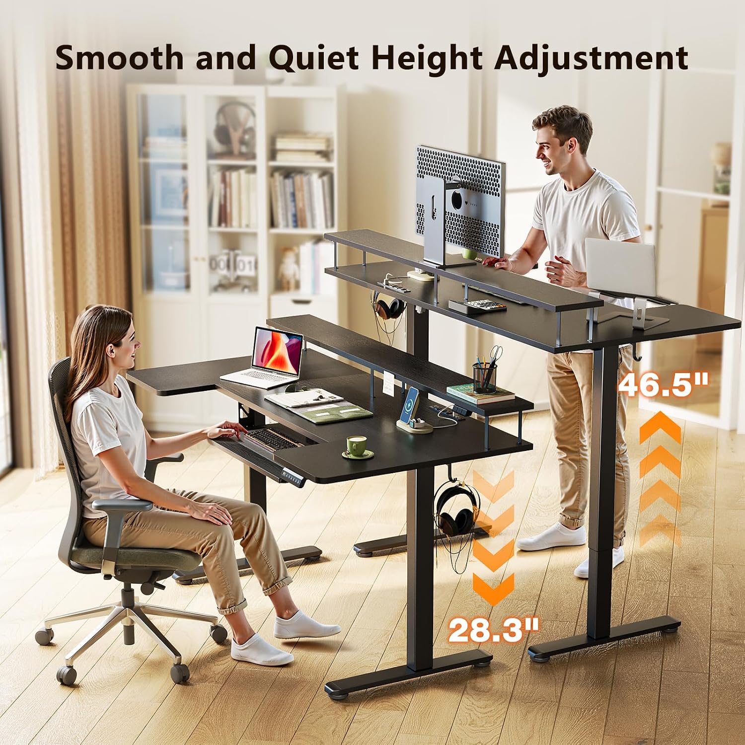 Detalle 2 de OffiGo U-Shaped Electric Standing Desk, 55-Inch