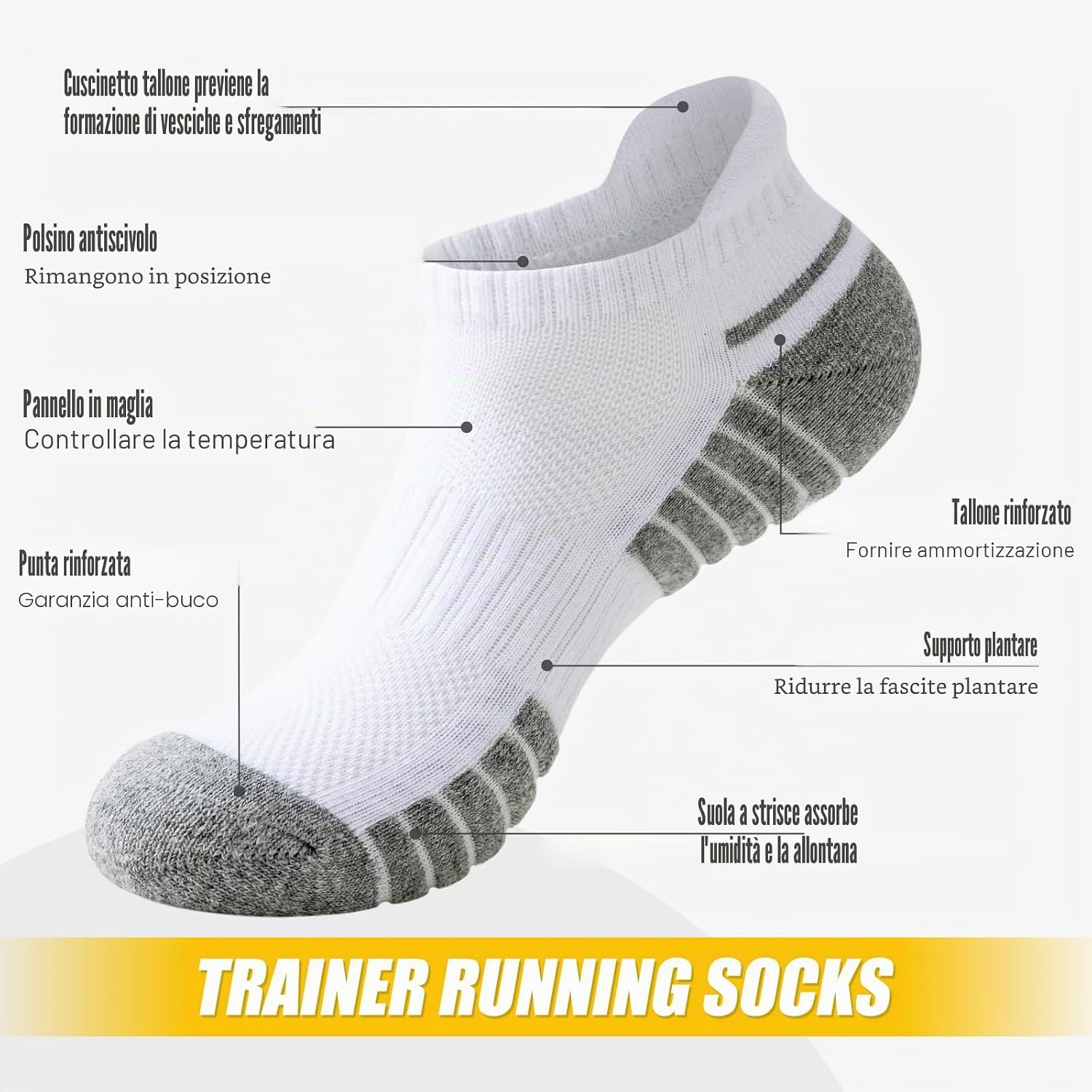 Detalle 2 de SockWaddles Calze Uomo Corte 6 paia