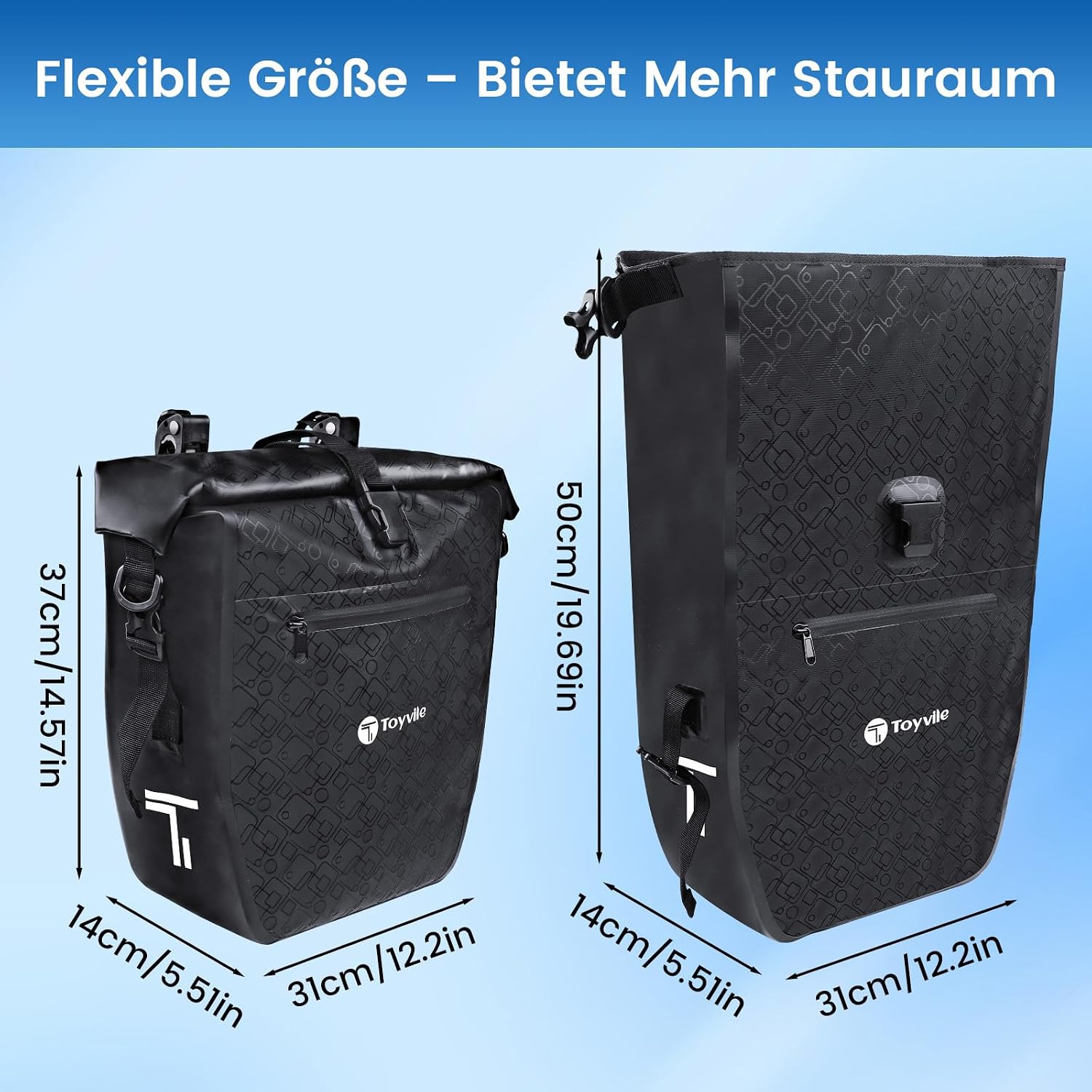 Detalle 1 de Fahrradtaschen für Gepäckträger 2 ER SET 48L