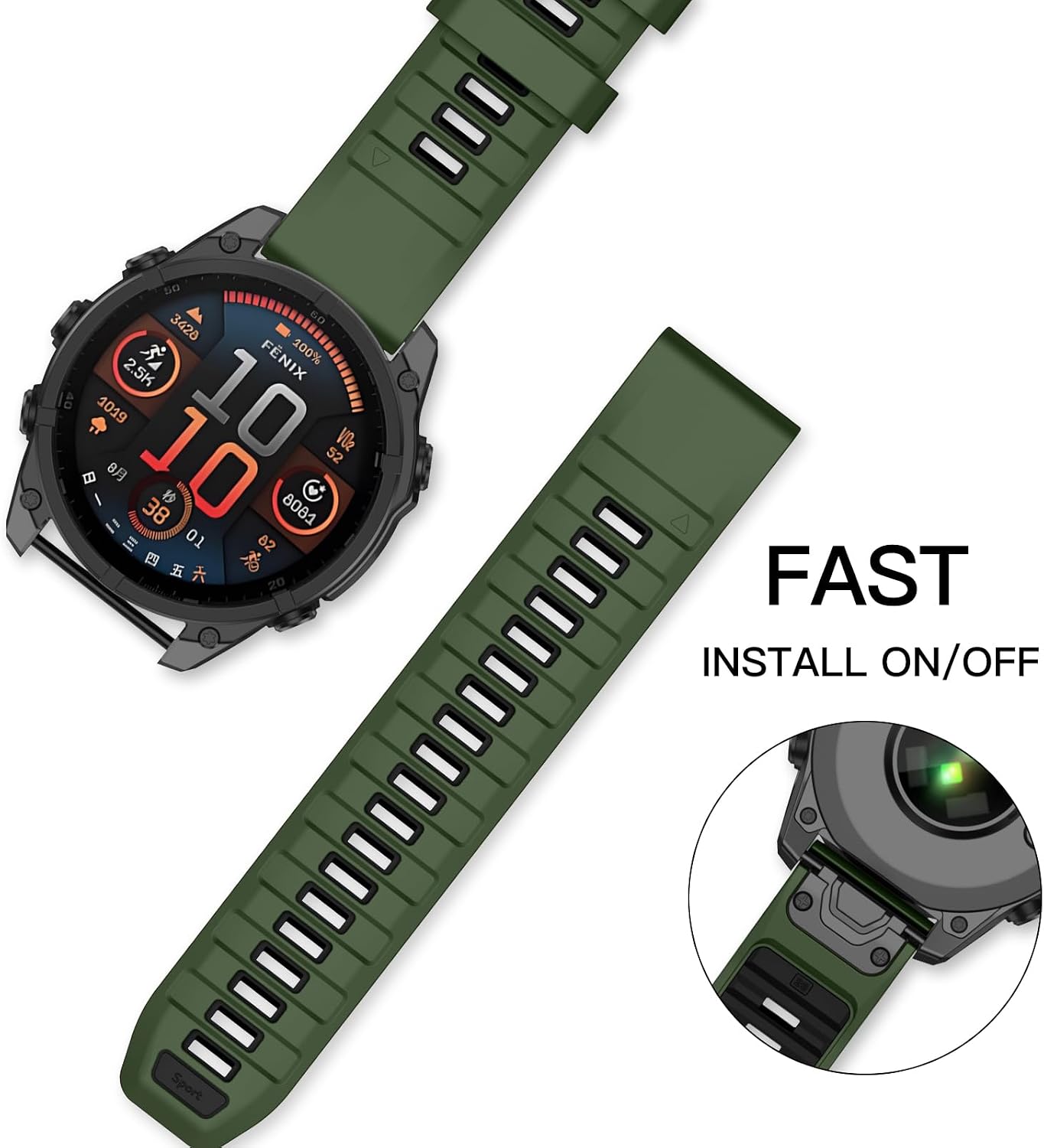 Detalle de OVERSTEP Strap for Garmin Fenix 8 AMOLED 51mm / Fenix 8 Solar 51mm