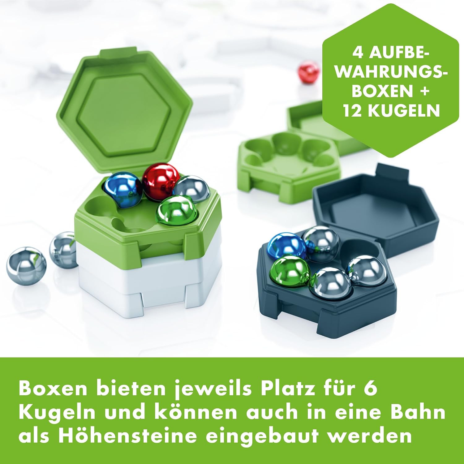 Detalle de Ravensburger GraviTrax Accessory Ball Box 27468 – Zubehör-Set mit Kugeln und 4 Aufbewahrungsboxen (ab 8 Jahren)