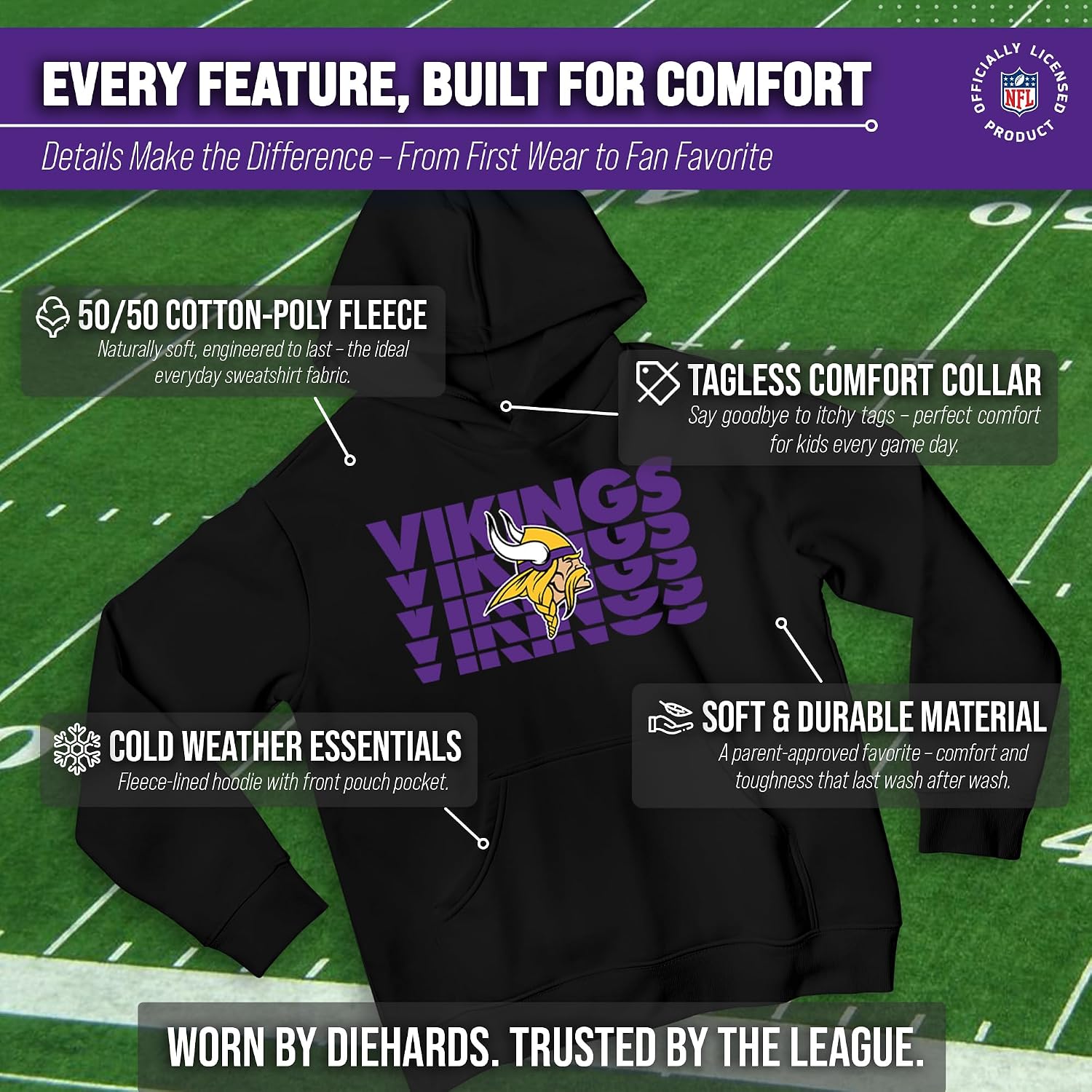 Detalle de Team Fan Apparel Youth NFL Hoodie, Cotton-Polyester Fleece