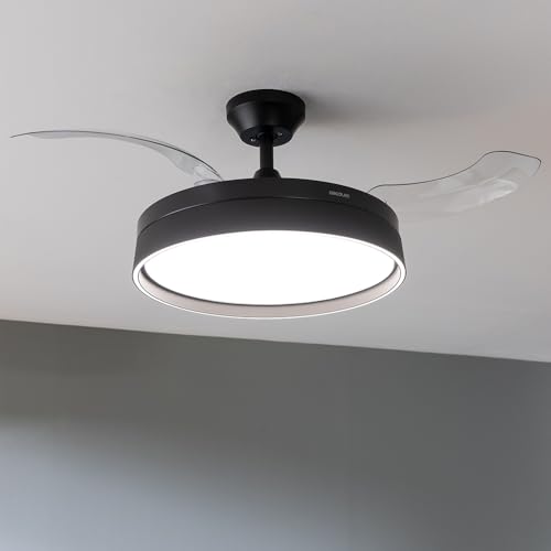 Detalle 2 de Cecotec EnergySilence Aero 4280 Invisible Black: ventilador de techo de 42" con aspas retráctiles y lámpara