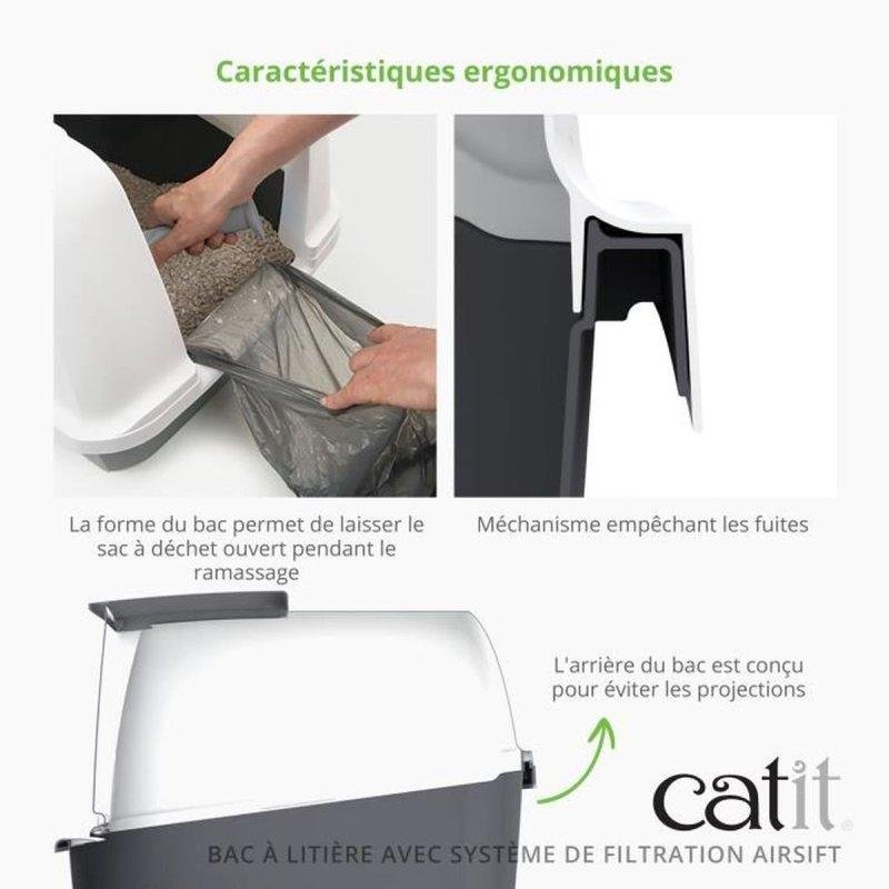Detalle de Bandeja higiénica Catit AirSift Regular con Filtro AirSift™ Gris