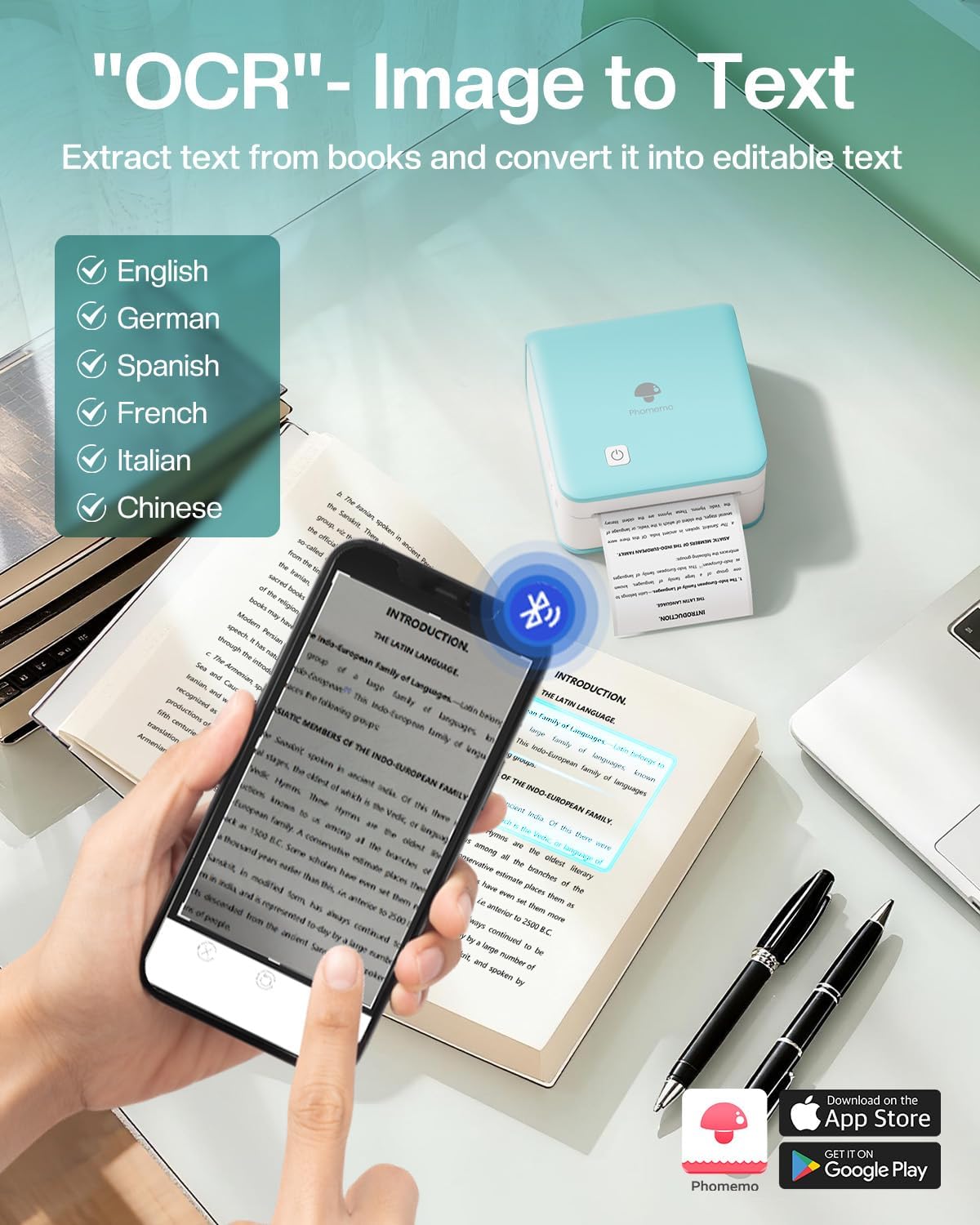 Thumbnail 5 de Phomemo Mini Imprimante Portable P2S 300 dpi – Imprimez vos idées en noir et blanc, avec 3 rouleaux inclus