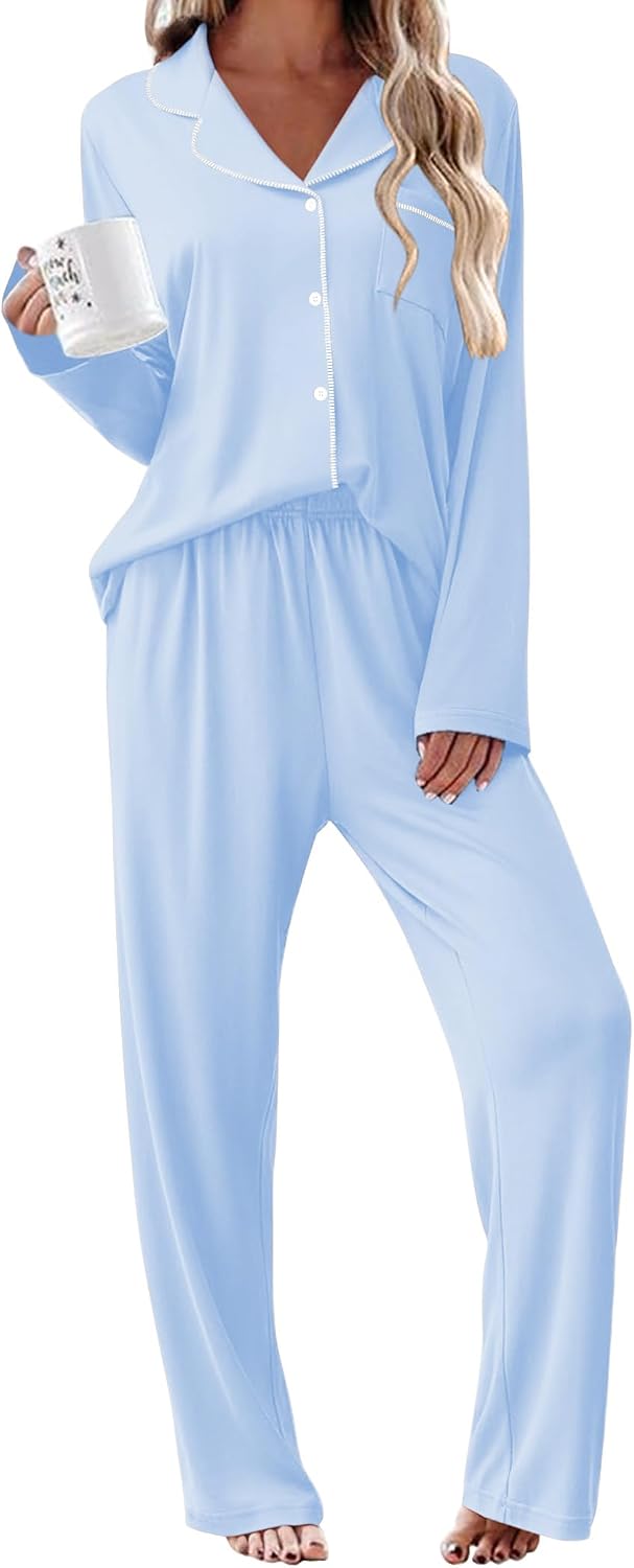 Detalle de Ekouaer Women's Pajama Set, 95% Polyester