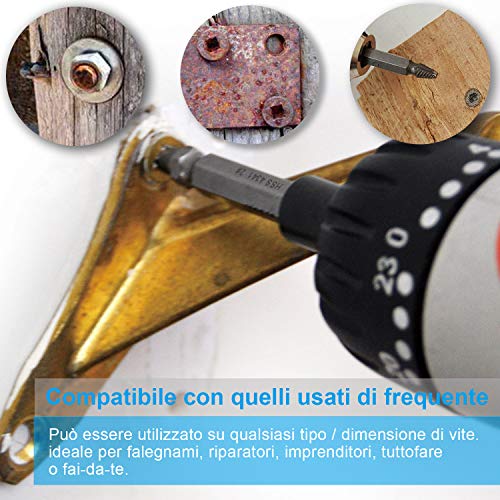 Detalle de Diyife Estrattori Viti Danneggiate – Set da 6 pezzi in acciaio HSS 4341 per rimuovere viti danneggiate