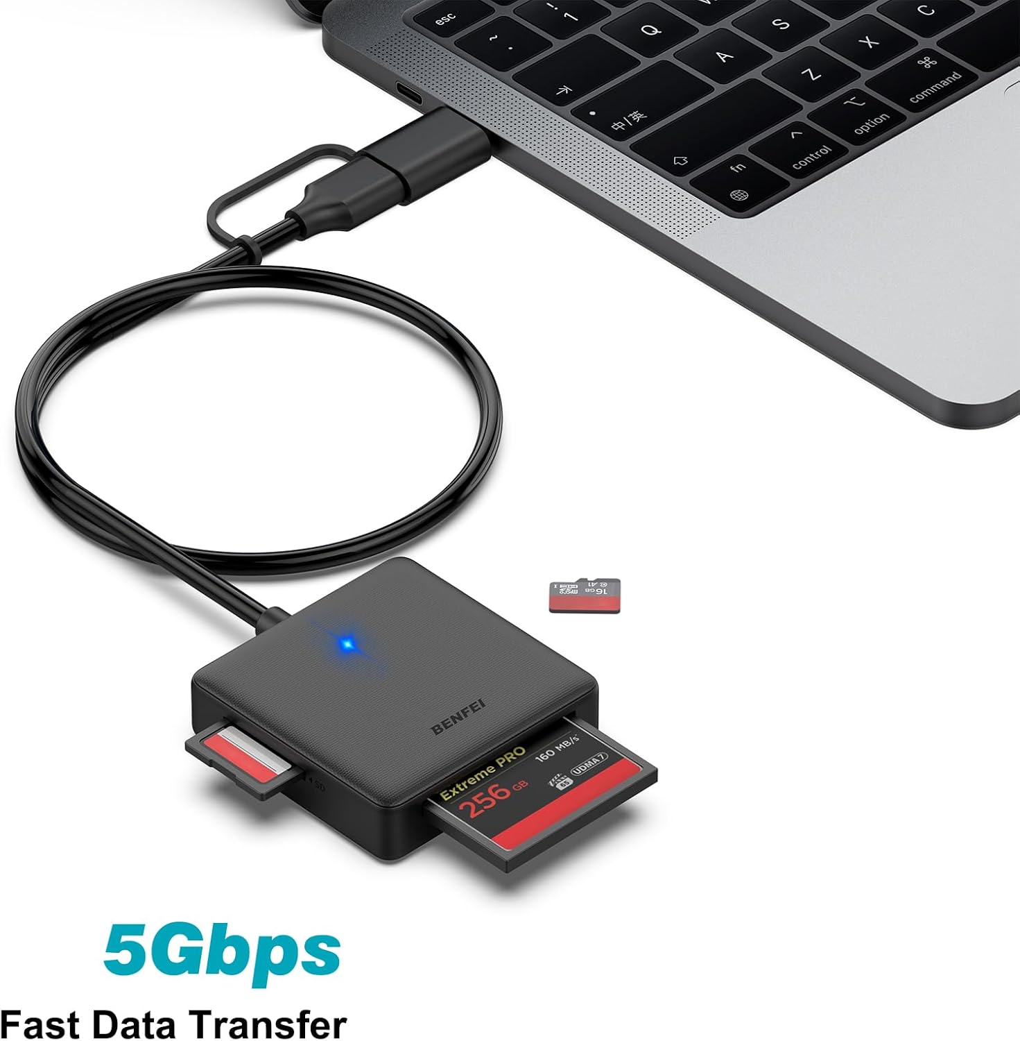 Thumbnail 4 de BENFEI 4‑in‑1 Memory Card Reader USB‑C 4‑slot 🖱