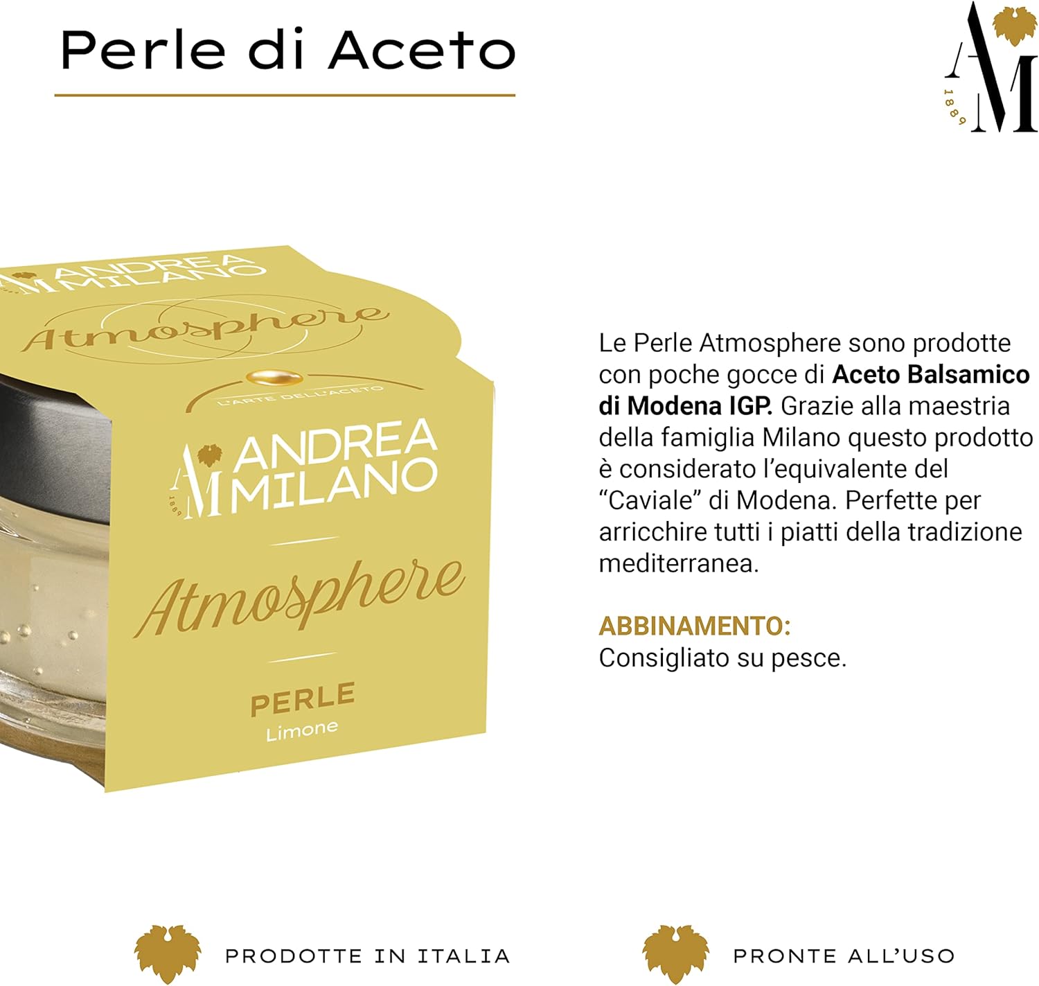 Thumbnail 1 de Andrea Milano Perle di Aceto Atmosphere al Limone – Sfere profumate per piatti a base di pesce, 50 g