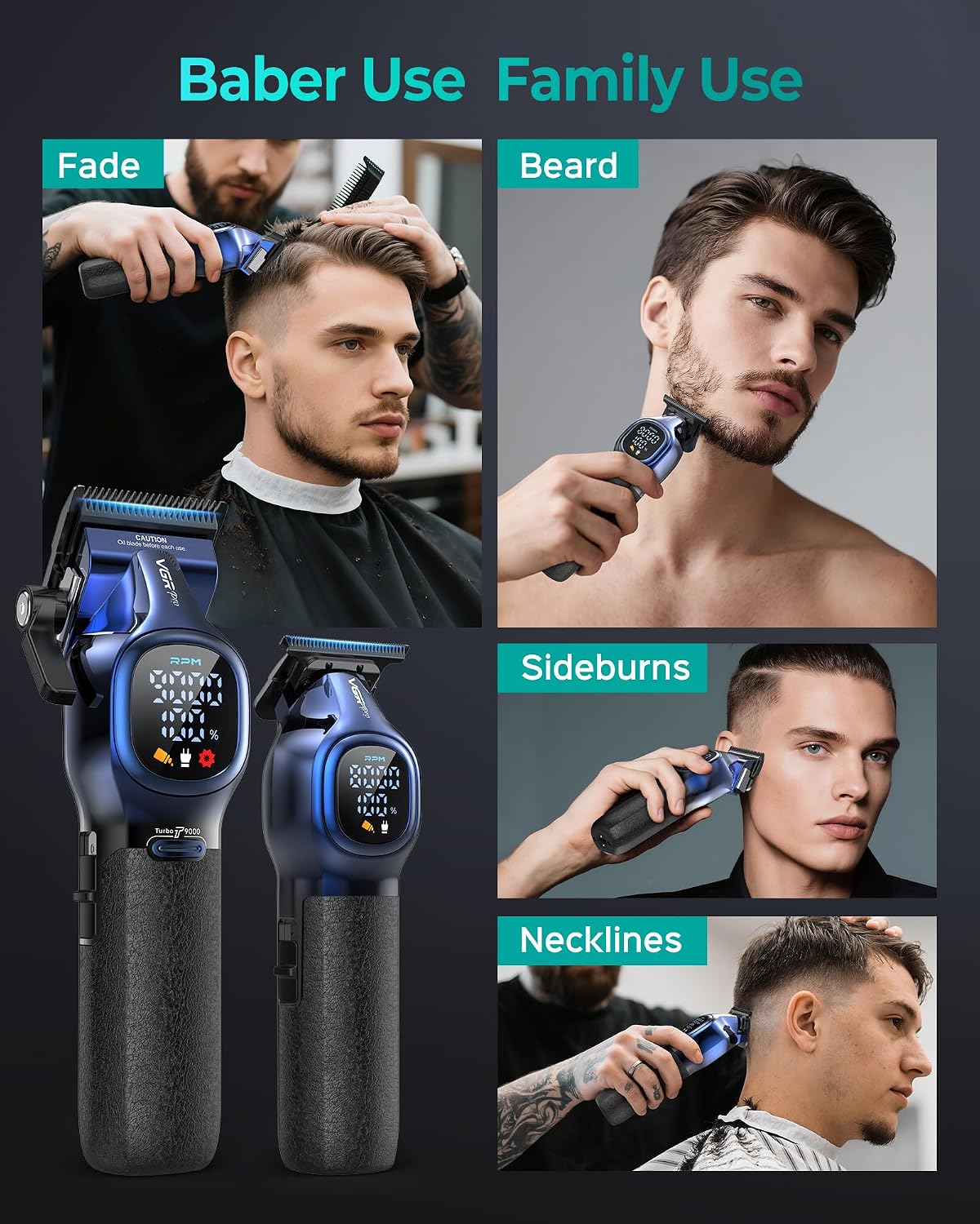 Detalle de VGRPRO Hair Clipper and Trimmer Set, 14 Guide Combs