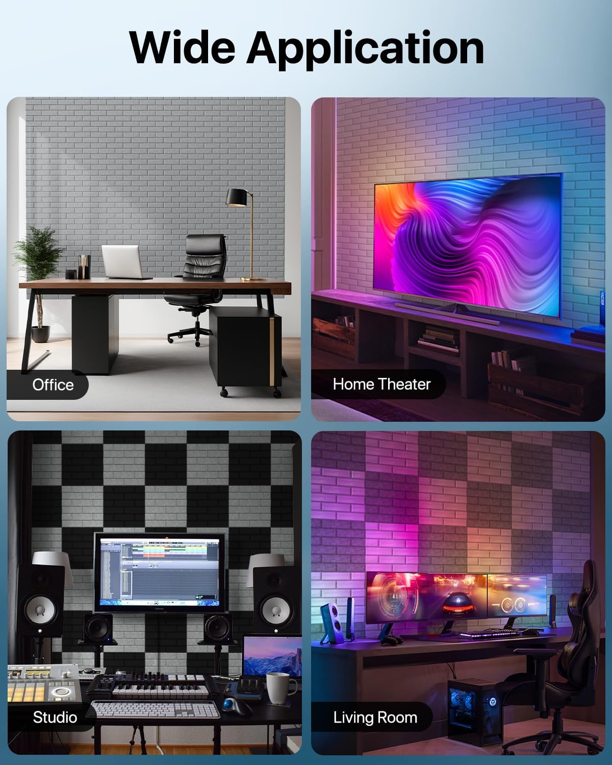 Detalle de Kuchoow Acoustic Wall Panels, 12-Pack
