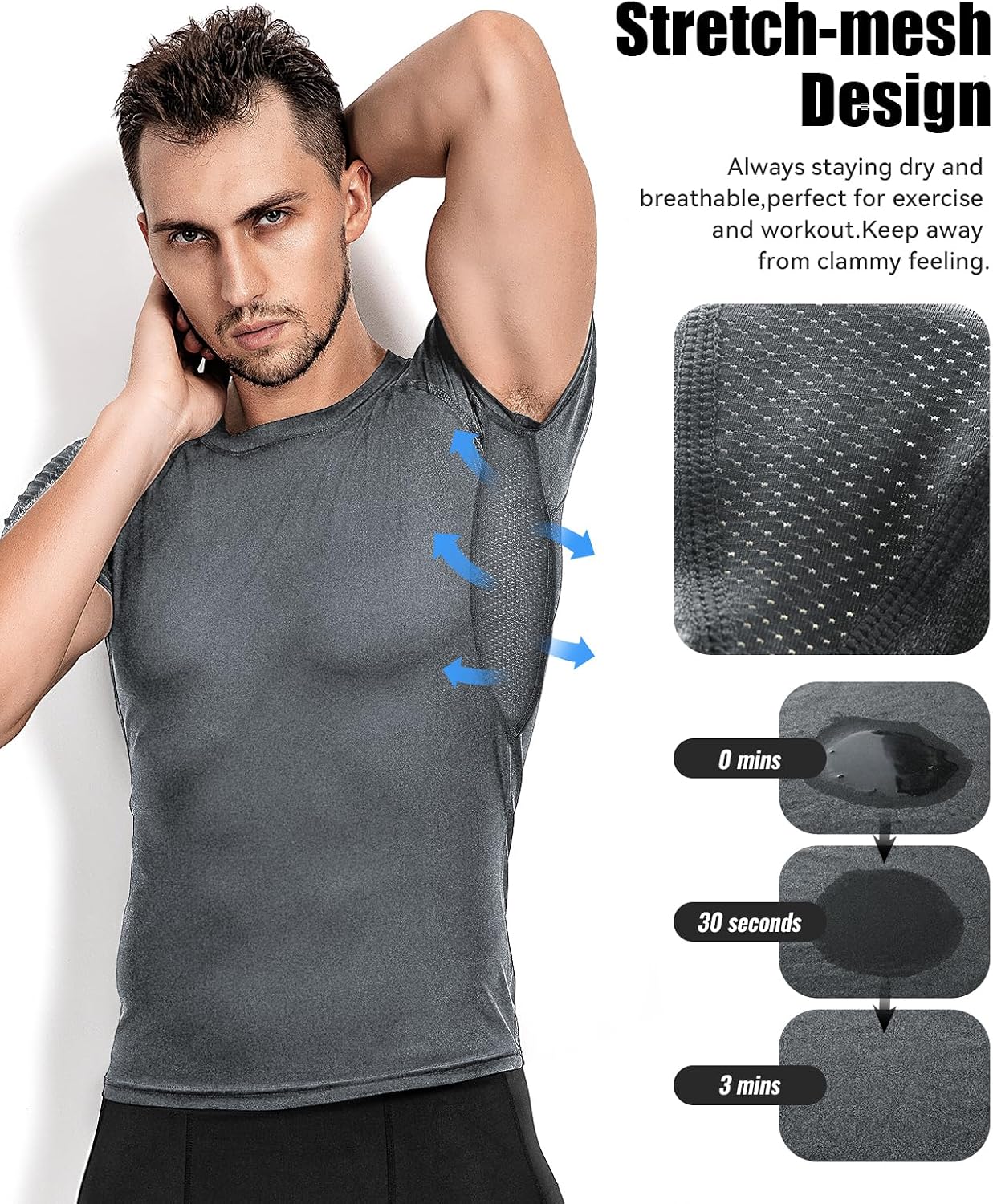 Detalle de Niksa Men's Compression Shirts 3/5 Pack