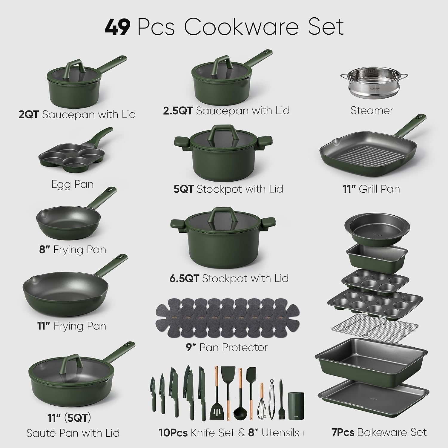 Thumbnail 1 de CAROTE Cookware Set, 49-Piece