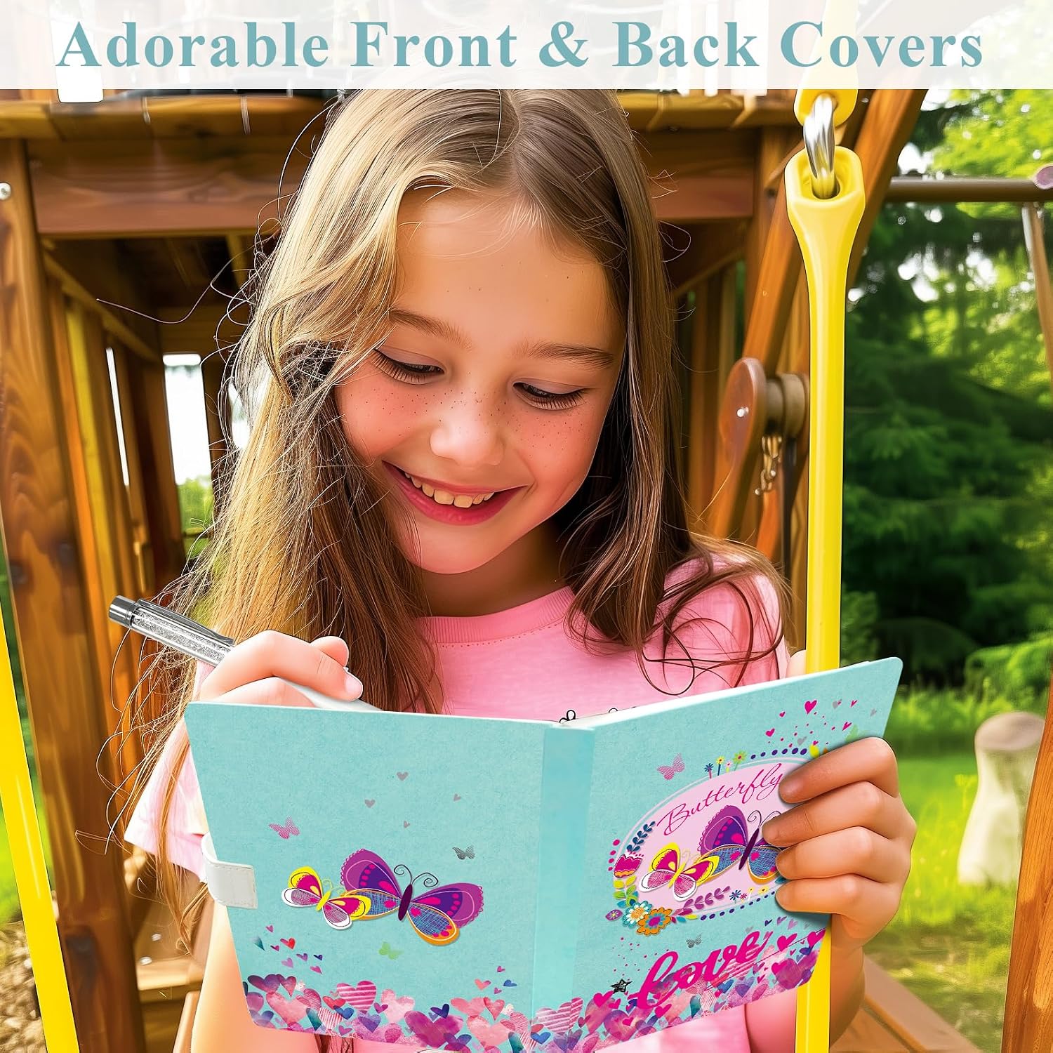 Thumbnail 1 de DWIYITTN Butterfly Journal for Girls, 192 Lined Pages, Hardcover and Pen