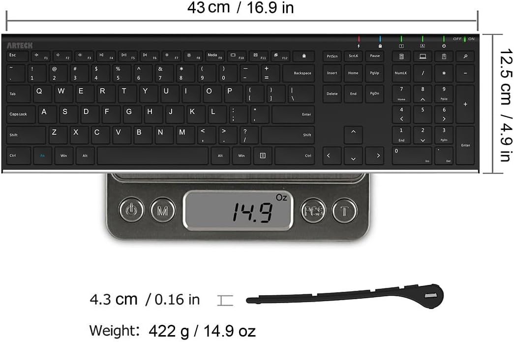 Thumbnail 5 de Arteck Stainless Steel 2.4G Wireless Keyboard