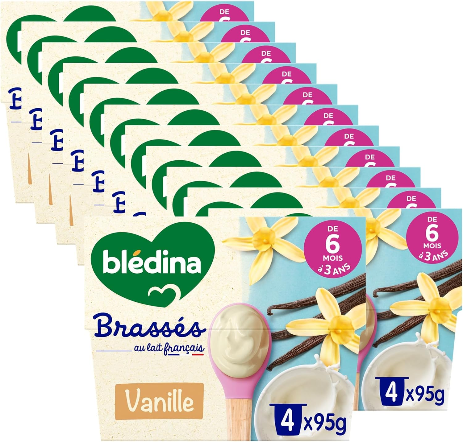 Detalle de Blédina Brassés Vanille, Dès 6 mois – 48 x 95 g