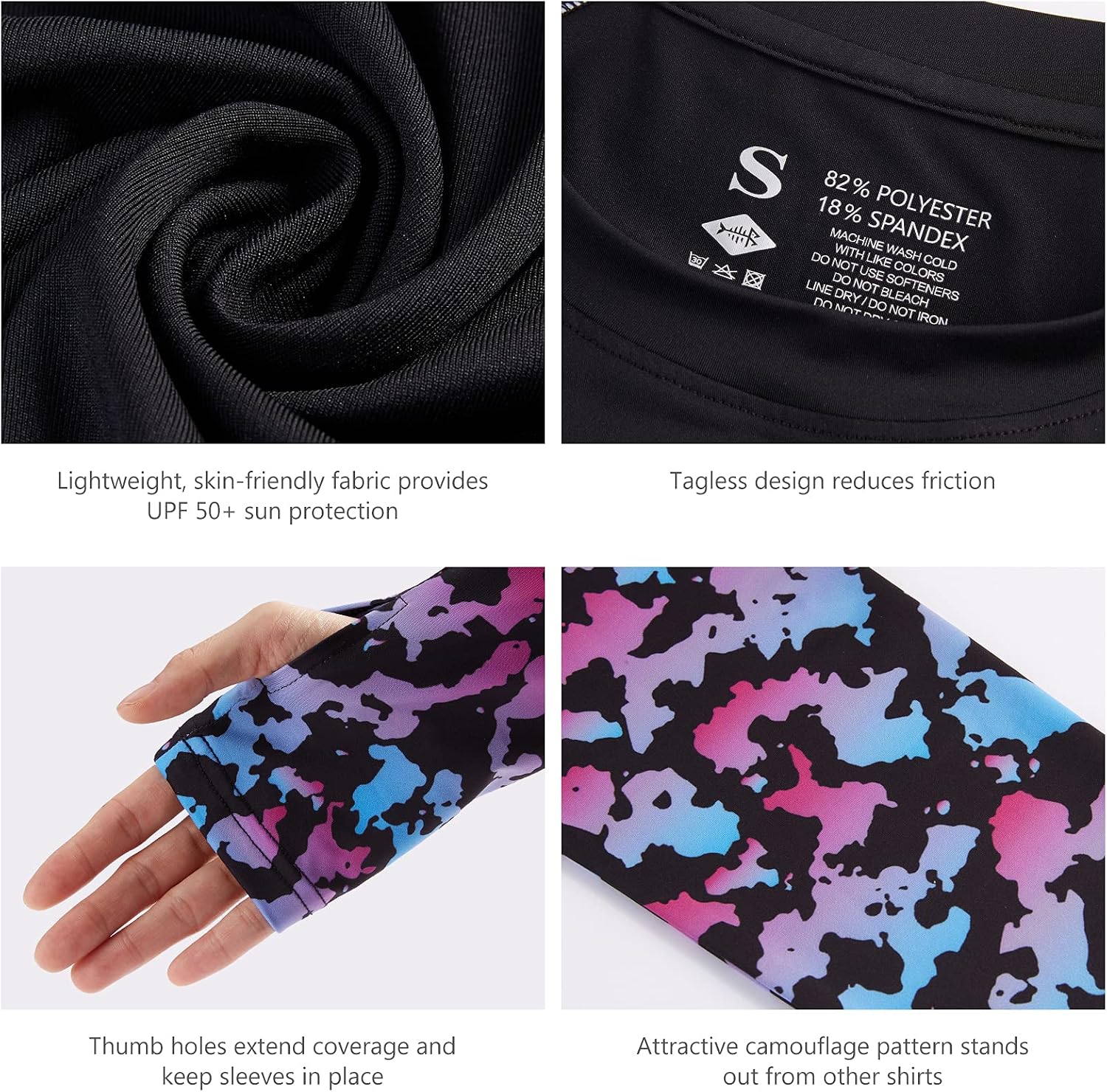 Detalle 2 de Bassdash Damen Rash Guard mit UPF 50+ Sonnenschutz – Langarm-Shirt für Angeln, Wandern & Outdoor