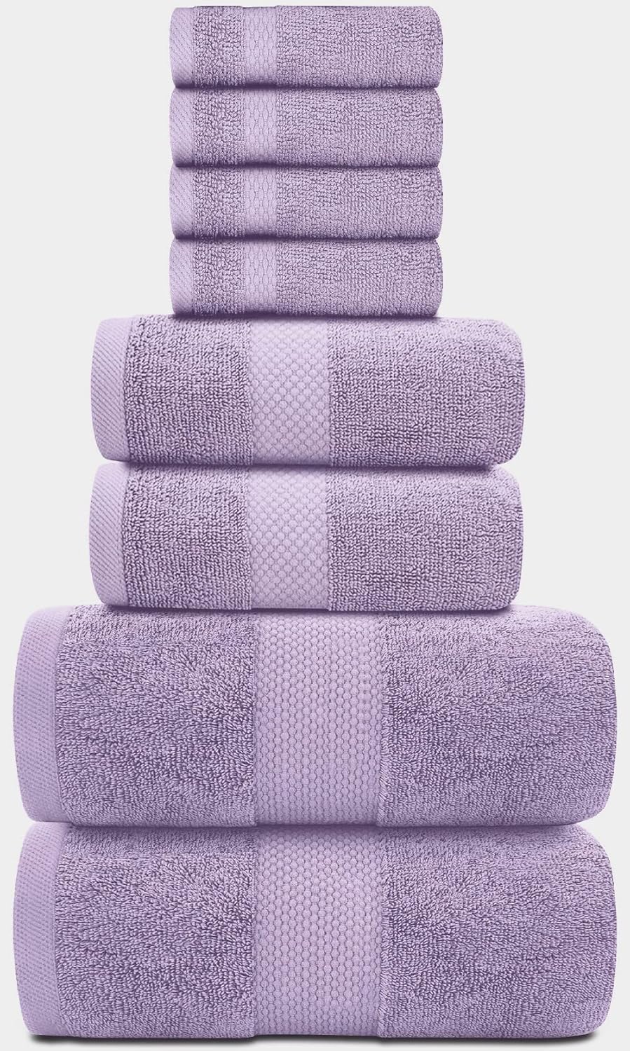 Detalle 2 de White Classic Bath Towel Set, Lavender
