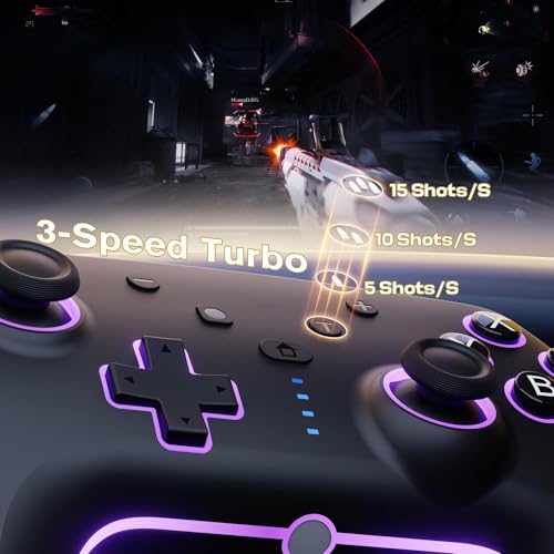 Detalle de RivalPlay Mando inalámbrico para Switch y Switch 2 con RGB, macro y turbo ajustable (Negro)