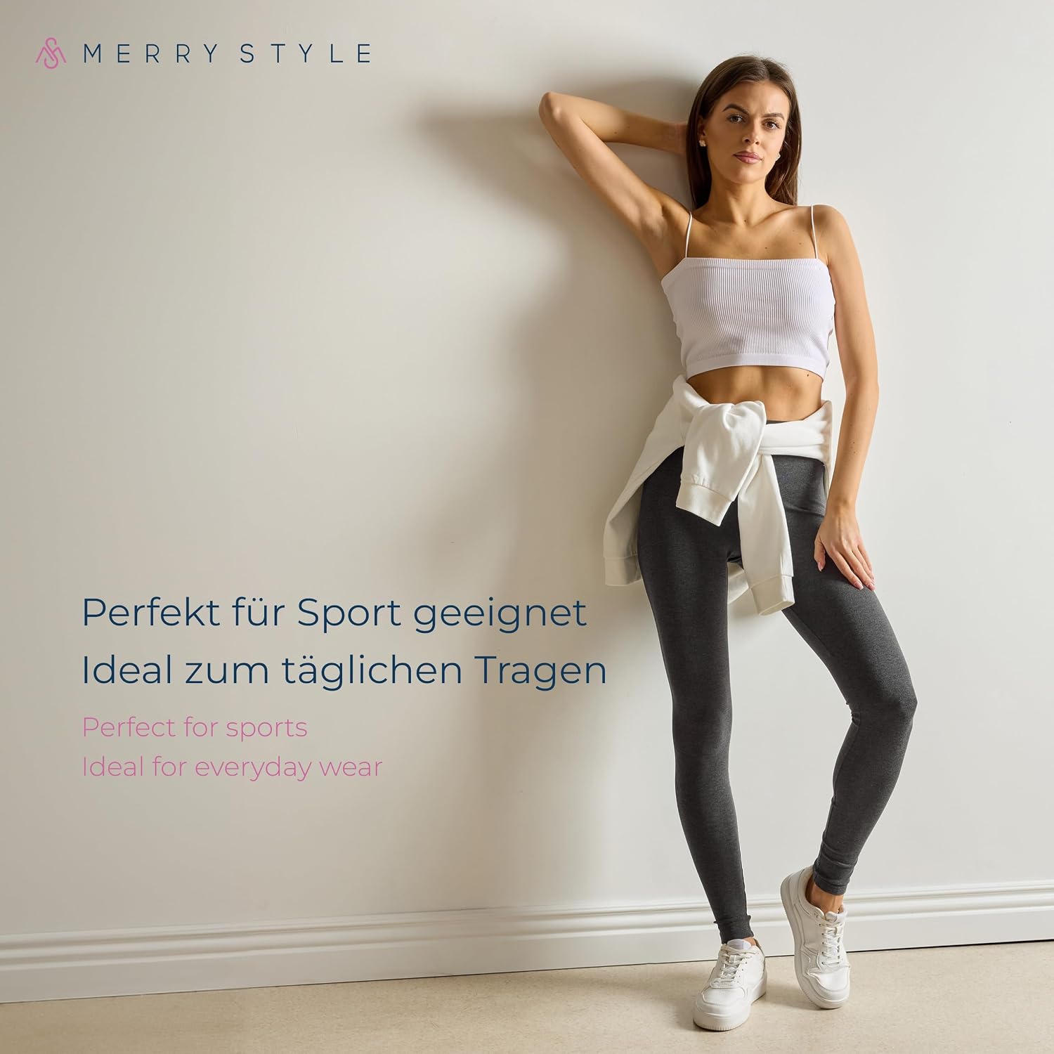 Detalle 1 de Merry Style MS10-198 lange dameslegging, hoge taille en 2 stuks