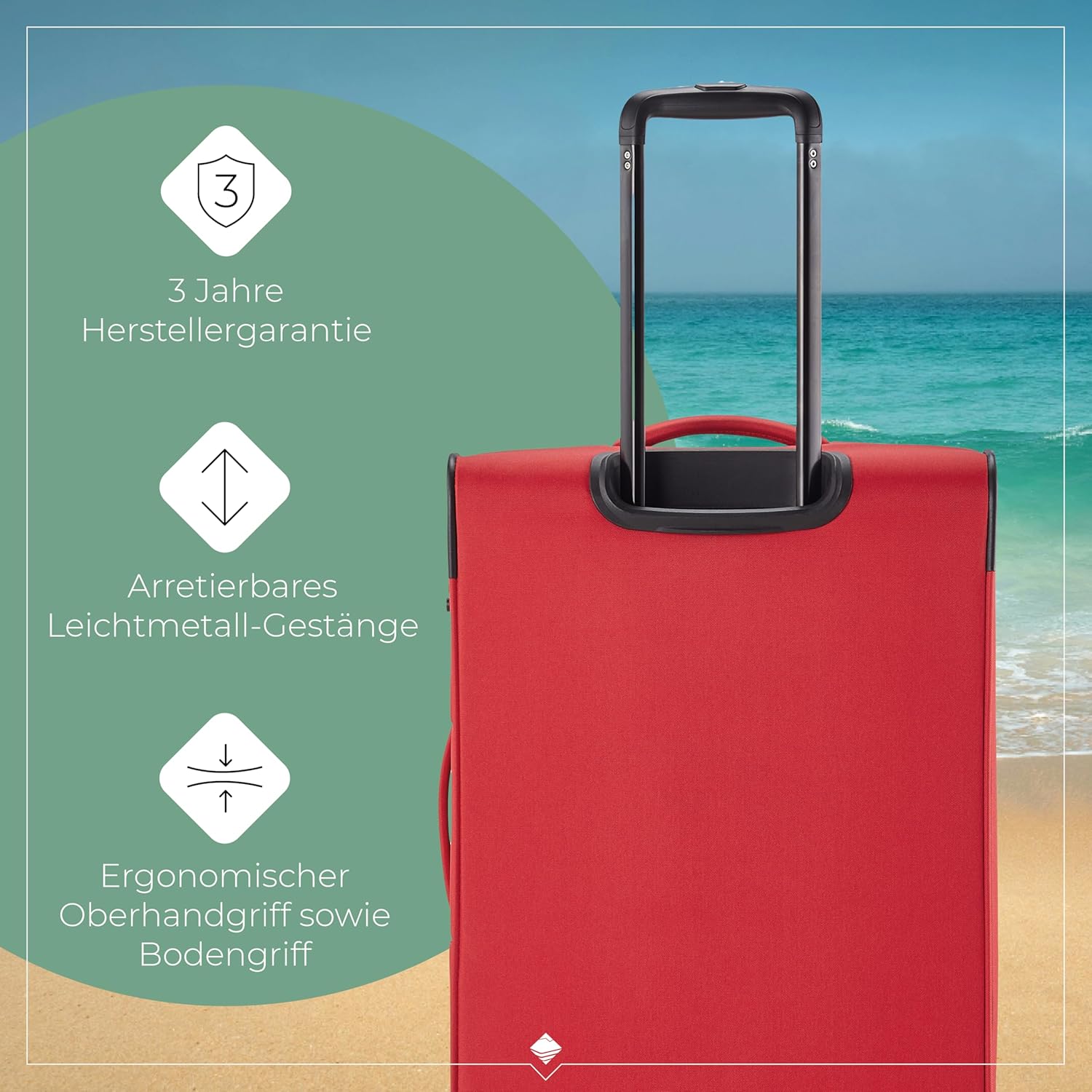 Detalle 2 de Travelite 4-Rad Koffer Größe M Weichschale – Chios Serie, 67 cm, 60–66 l