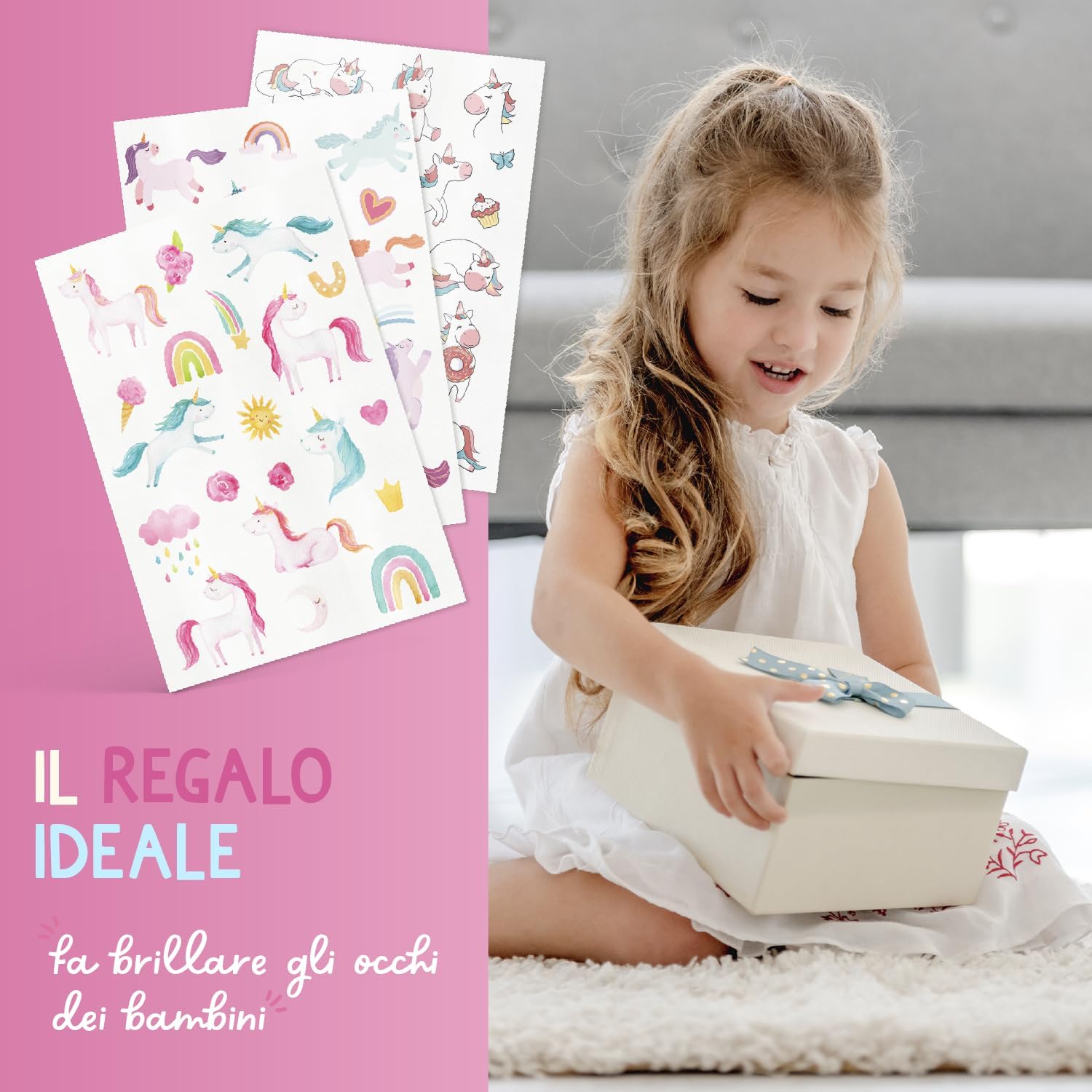 Thumbnail 5 de Famifidus 120 tatuaggi per bambini: set di tatuaggi temporanei skin-friendly per feste e compleanni