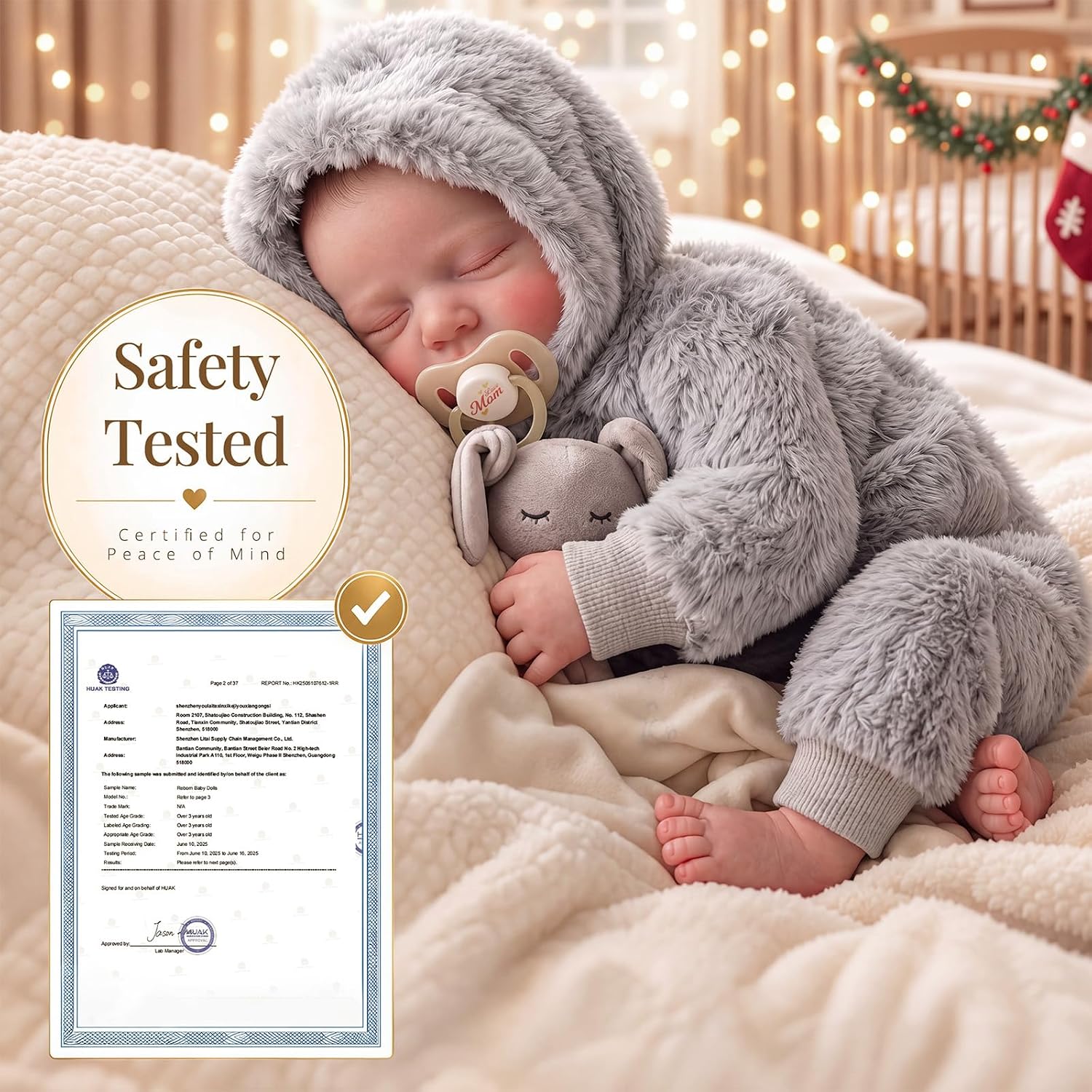Thumbnail 3 de BABESIDE Lifelike Reborn Baby Doll 17-inch