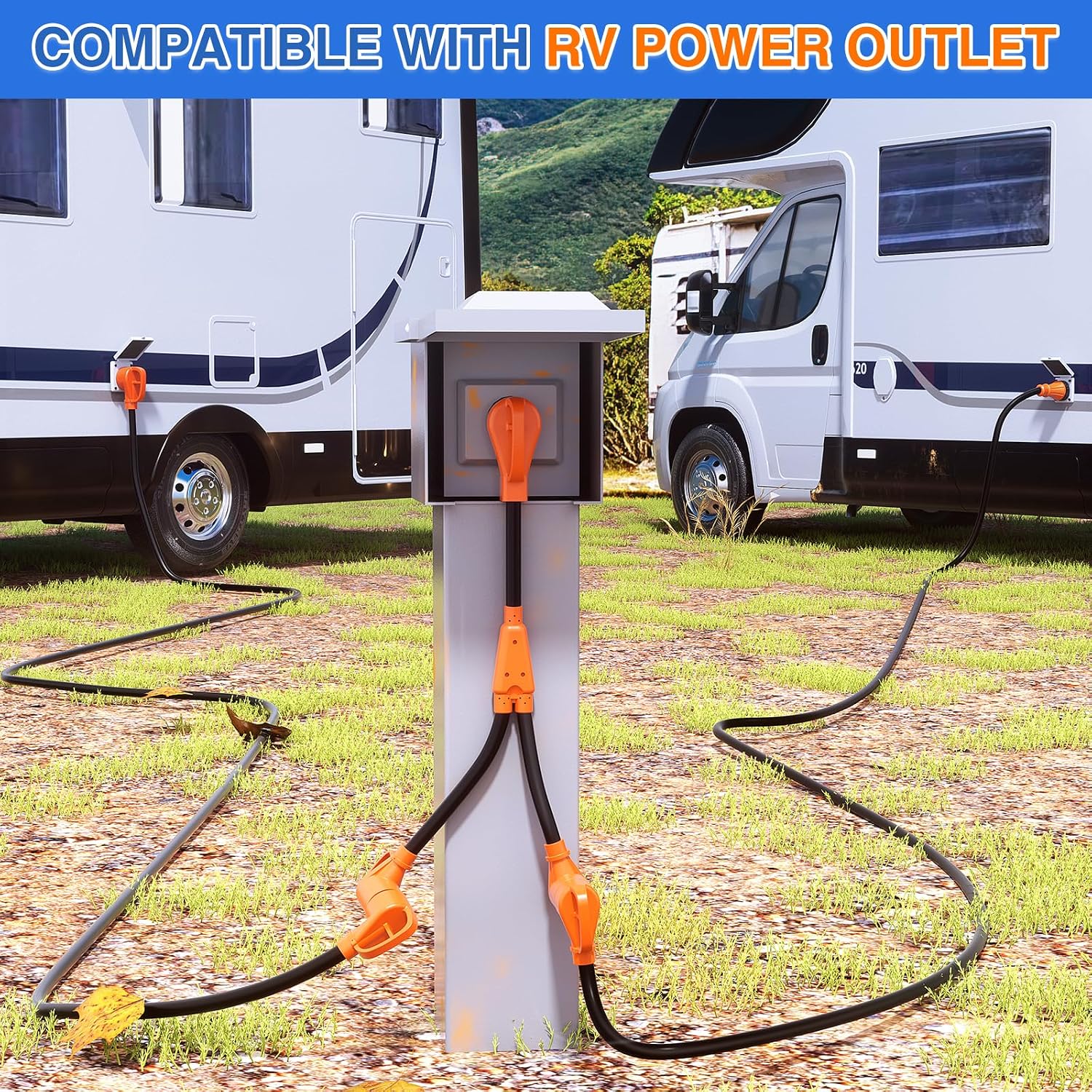 Thumbnail 3 de Nilight 50 Amp to (2) 30 Amp RV Y Splitter Adapter Cord (NEMA 14-50P to TT-30R) 10 AWG Heavy Duty