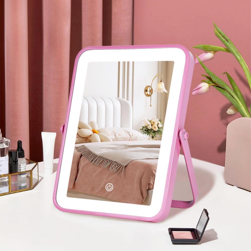 Thumbnail 6 de YEKKOPT Travel Makeup Mirror with Lights — portable LED vanity mirror with touch dimmer (1200mAh battery)