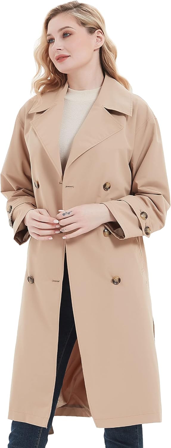 Detalle de RISISSIDA Women's Trench Coat, Polyester