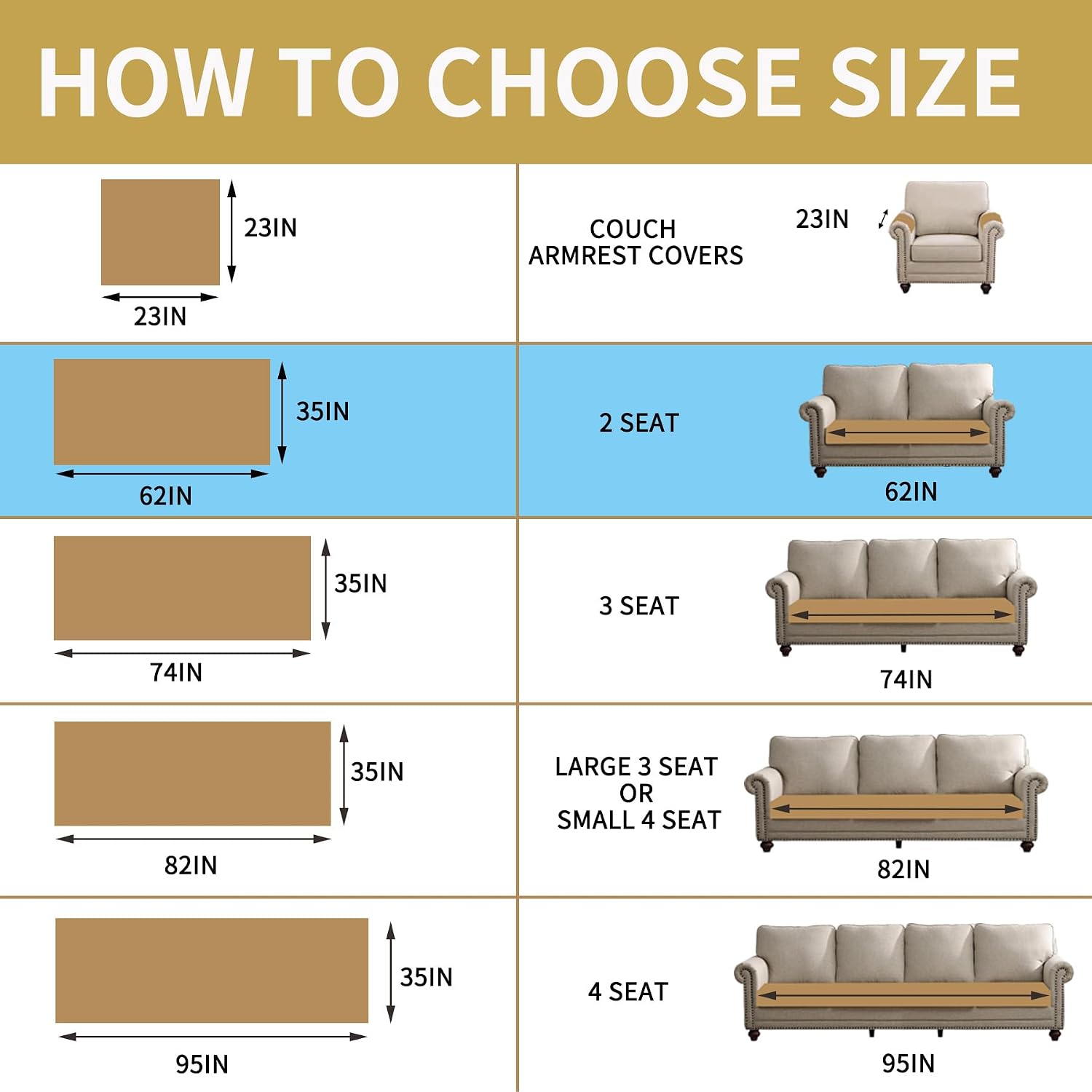 Thumbnail 4 de HAOMAIJIA Waterproof Sofa Cover 35" x 62"
