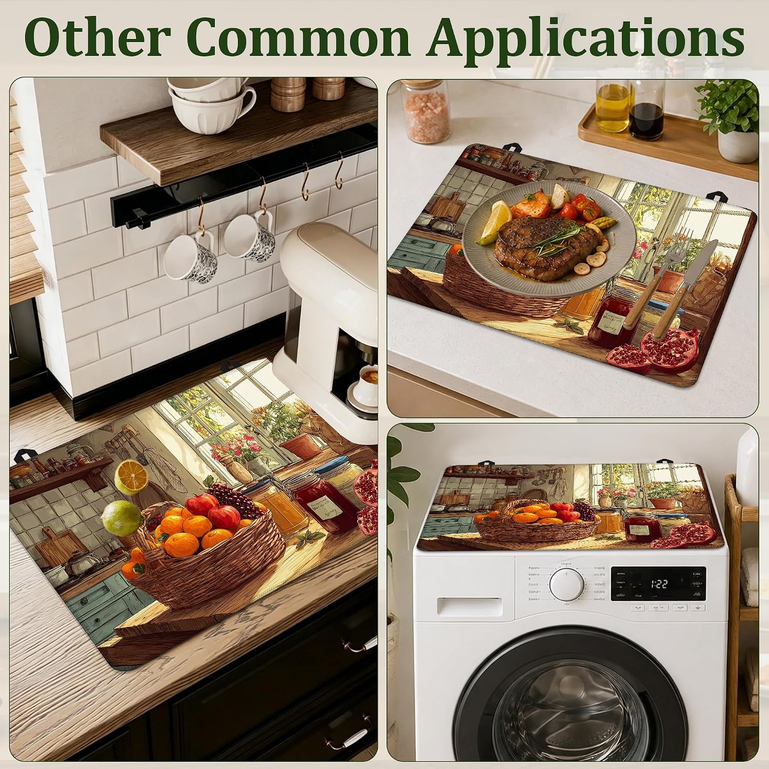 Thumbnail 6 de Qvvhorx QVV-SC-123 Stove Top Cover, 28.5" × 20.5", Farmhouse Print