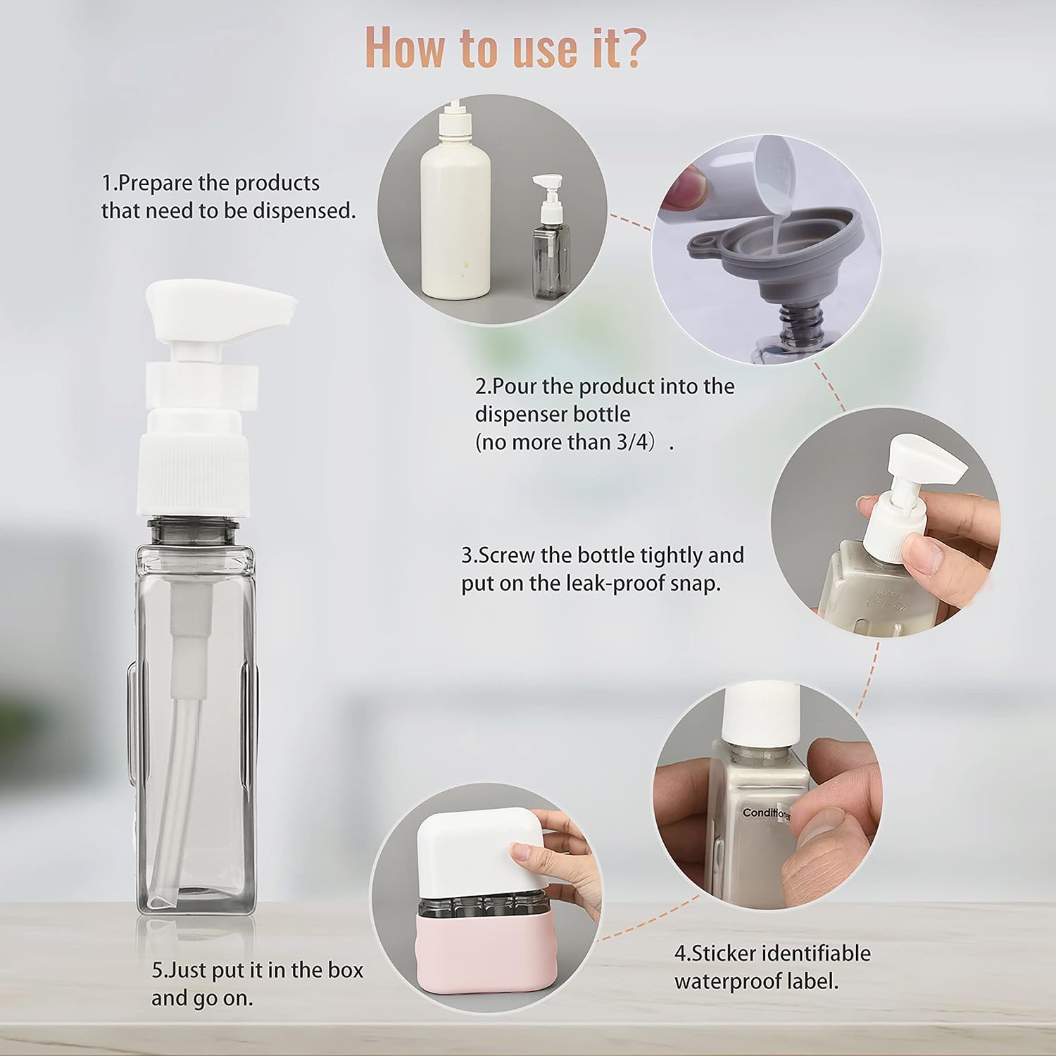 Thumbnail 4 de Bpluma Travel Bottles: Leak-Proof TSA-Approved Toiletry Containers with Labels