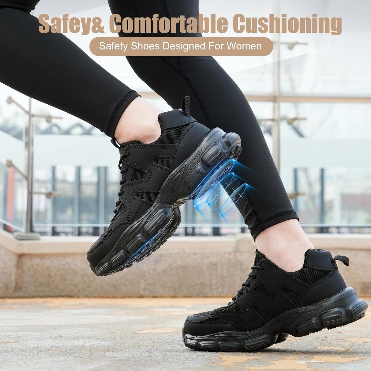 Detalle 2 de Hogent Steel Toe Work Sneakers, Wide Fit with Kevlar Midsole and Mesh