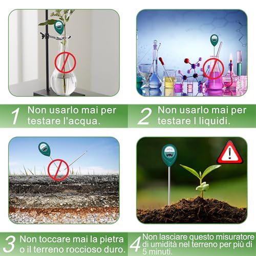 Detalle de XLUX Misuratore Umidità Suolo con Sonda Lunga per Piante – Senza Pile