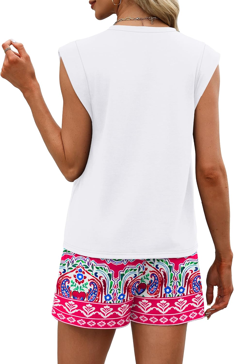 Detalle de WIHOLL Two Piece Sets for Women: Trendy Short Set for Comfort and Easy Styling