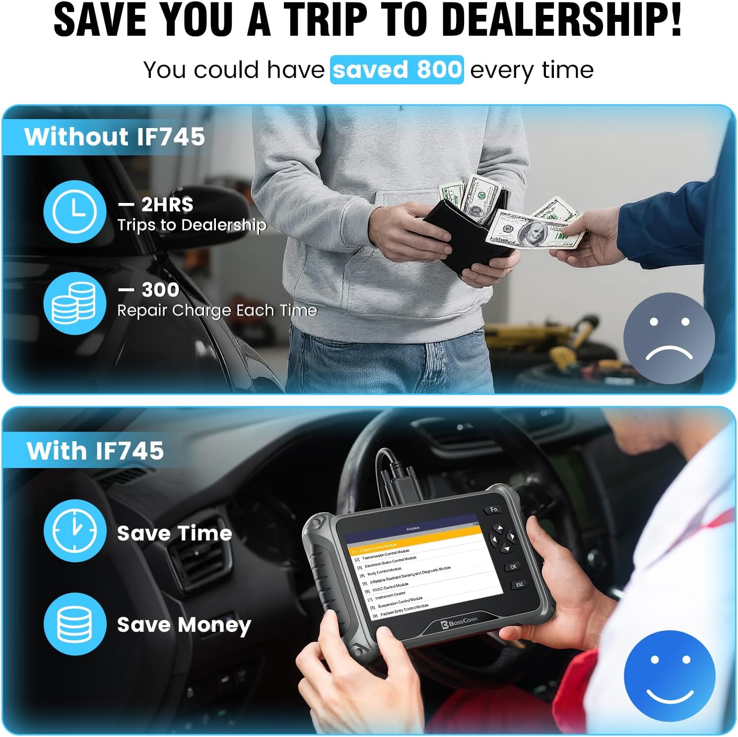 Thumbnail 6 de BC BossComm IF745 OBD2 Scanner 7-inch