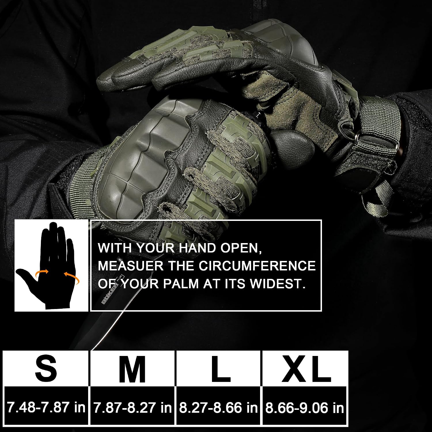 Detalle 2 de WTACTFUL B36 Tactical Gloves, Green Small, Touchscreen and Reinforced Palm