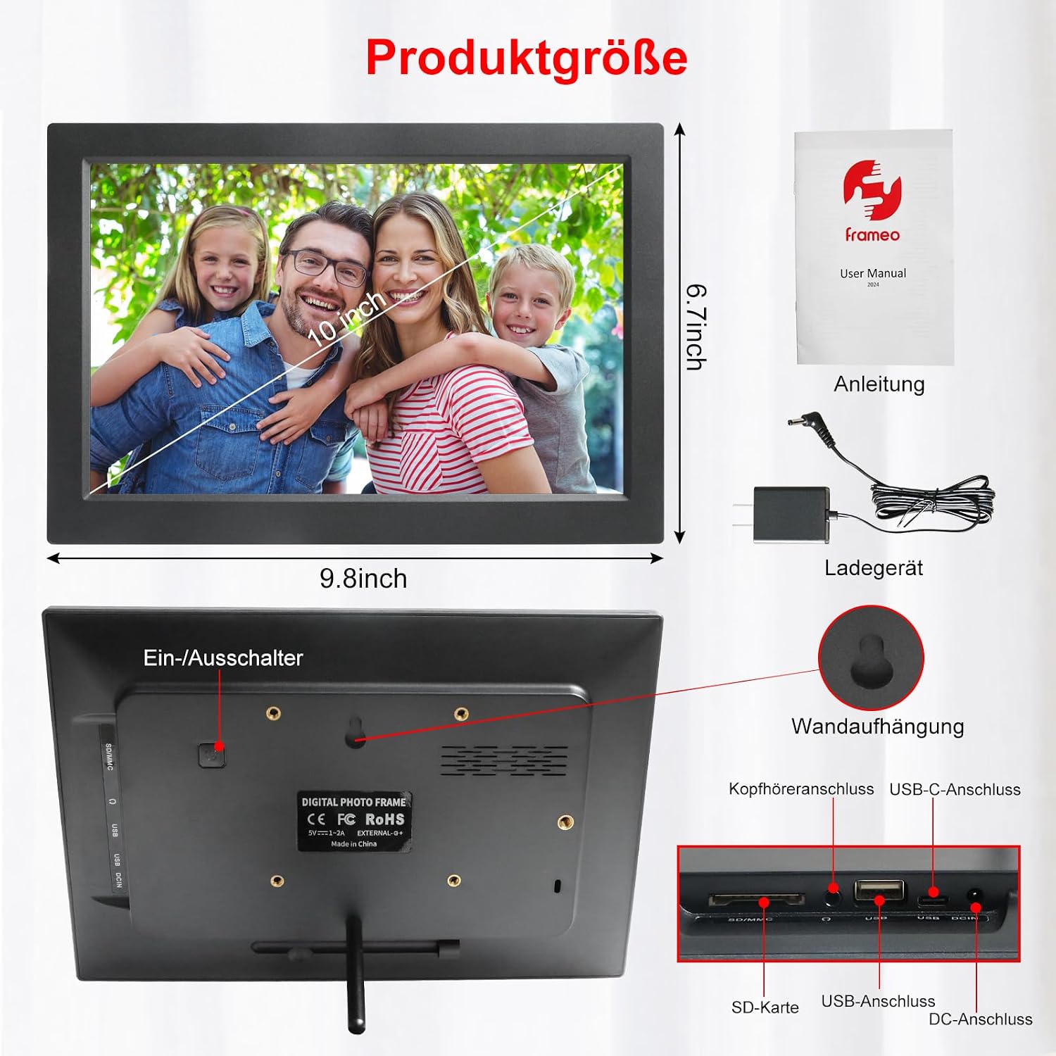 Thumbnail 6 de Frameo 10,1 Zoll Digitaler Bilderrahmen