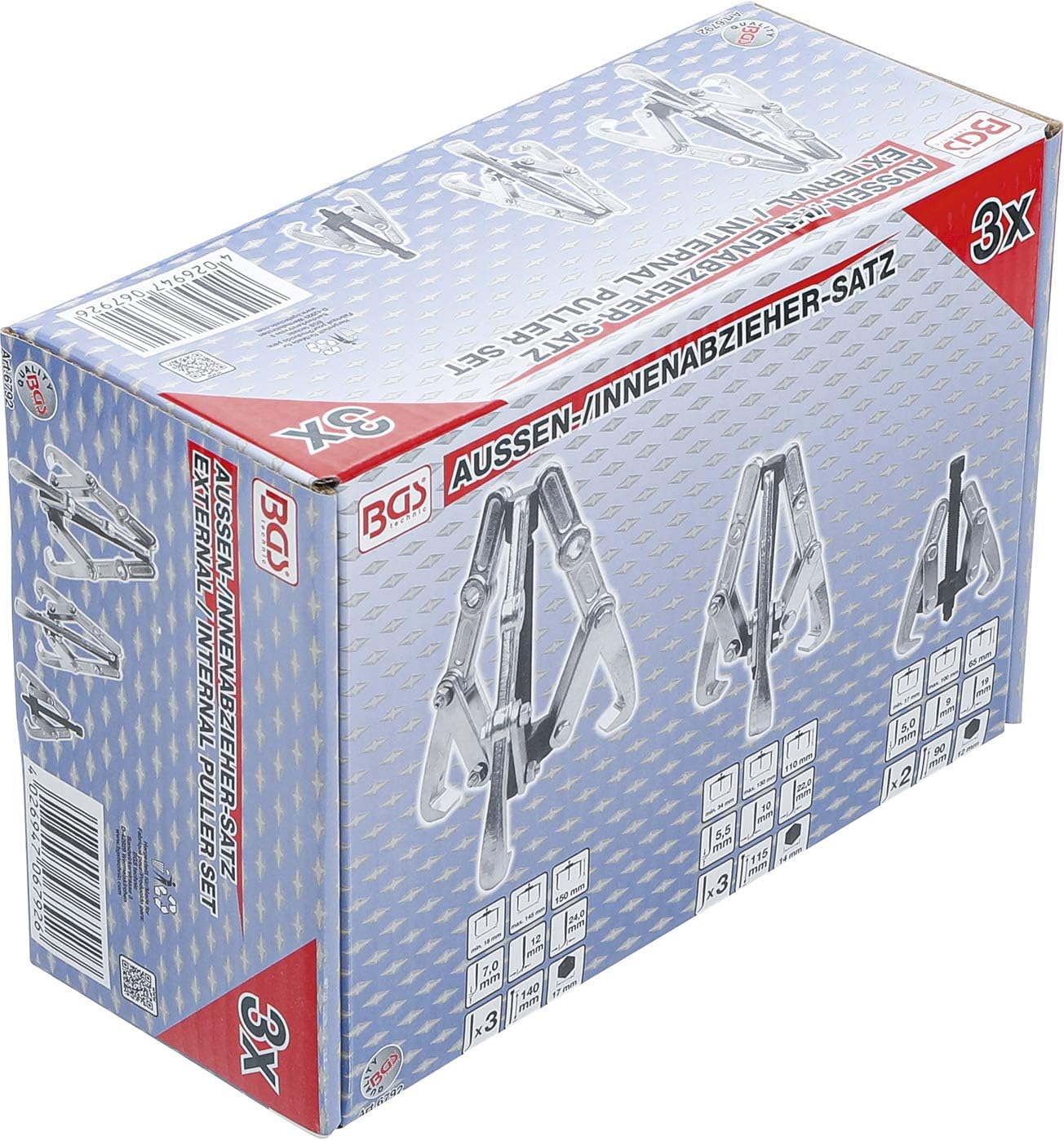 Detalle de BGS 6792 External/Internal Puller Set, Forged Steel, 3-Piece