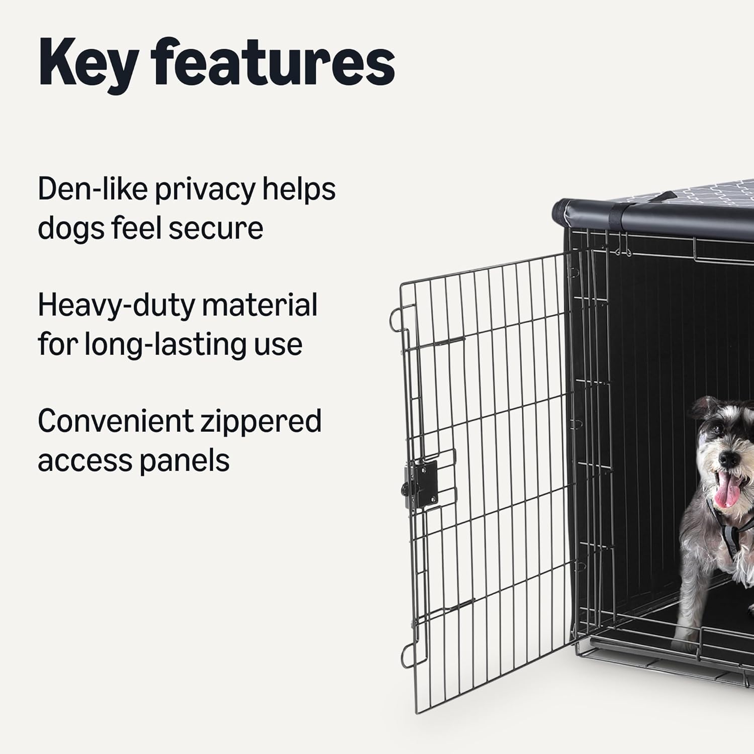 Thumbnail 1 de Amazon Basics Dog Cage Cover for 48-inch Wire Crates with Zippered Panels