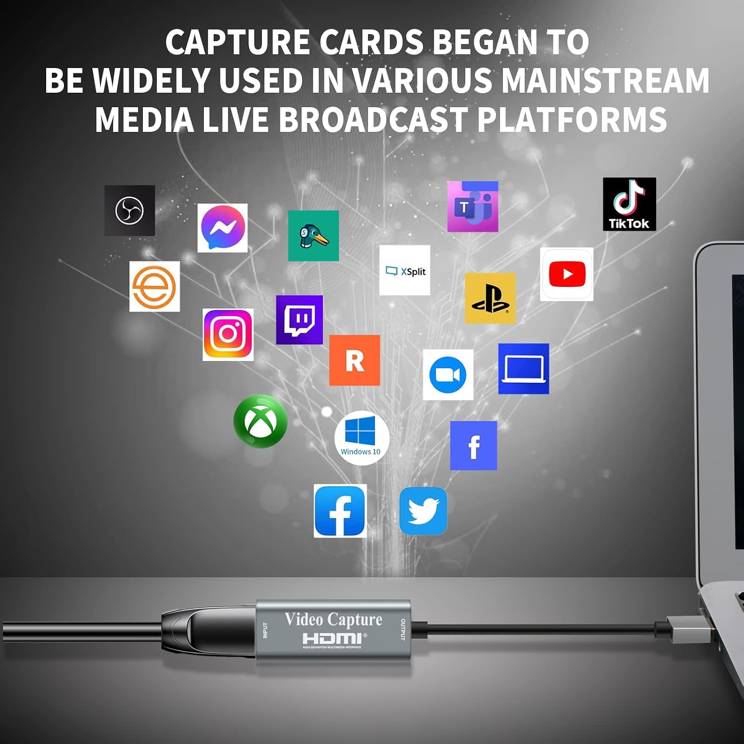 Detalle de Papeaso 4K HDMI to USB Capture Card: Compact, Plug-and-Play 1080p Live Capture