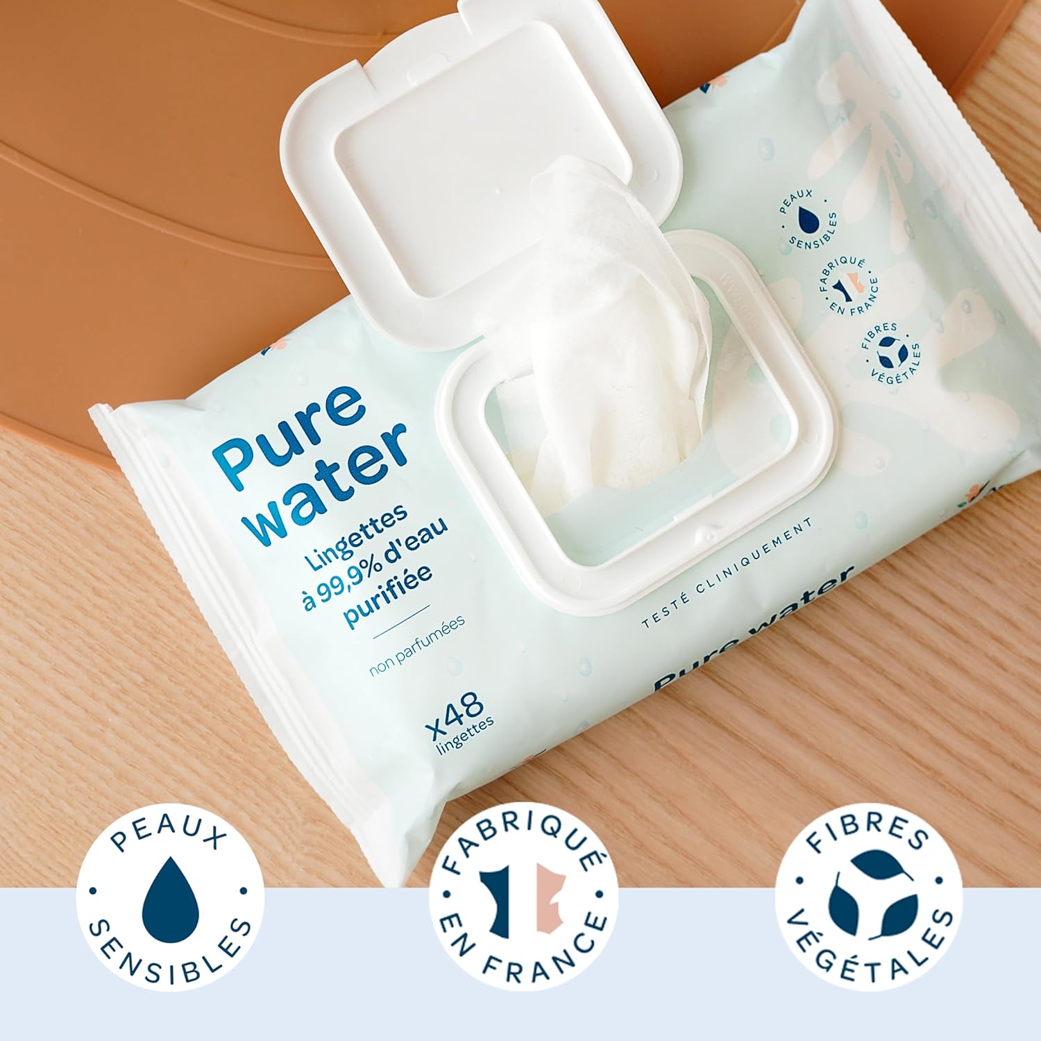 Thumbnail 4 de Biolane Pure Water – Lingettes bébé nettoyantes (lot de 6×48, 288) à l’eau purifiée, dès la naissance