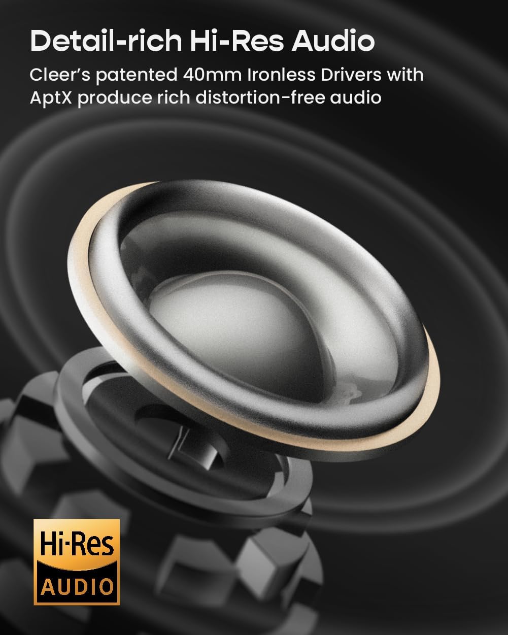 Detalle de Cleer Noise-Canceling Bluetooth Headphones, Alpha