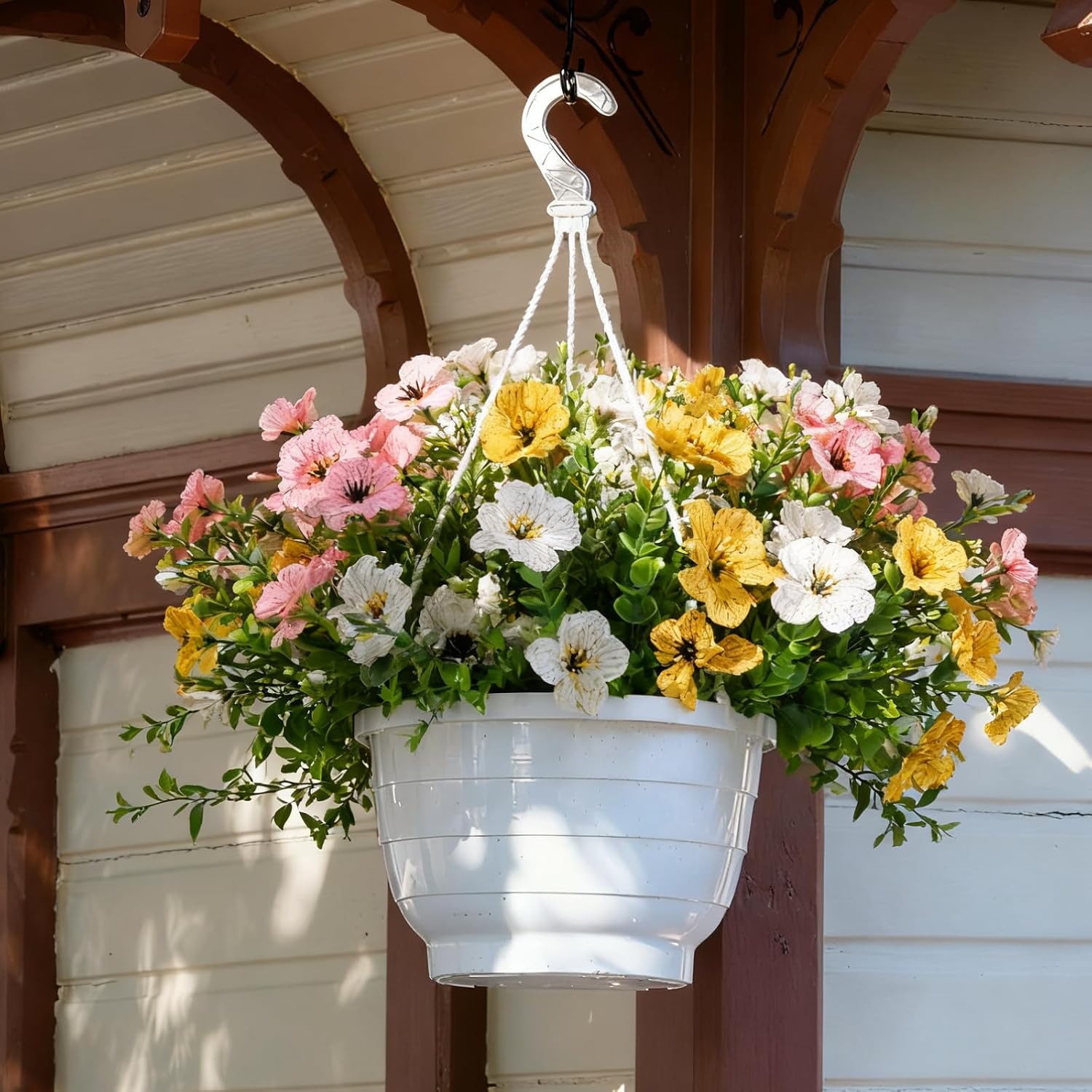 Detalle 1 de msymsyu kunsttuinbloemen, 7 stuks van 36 cm, weerbestendig voor binnen en buiten