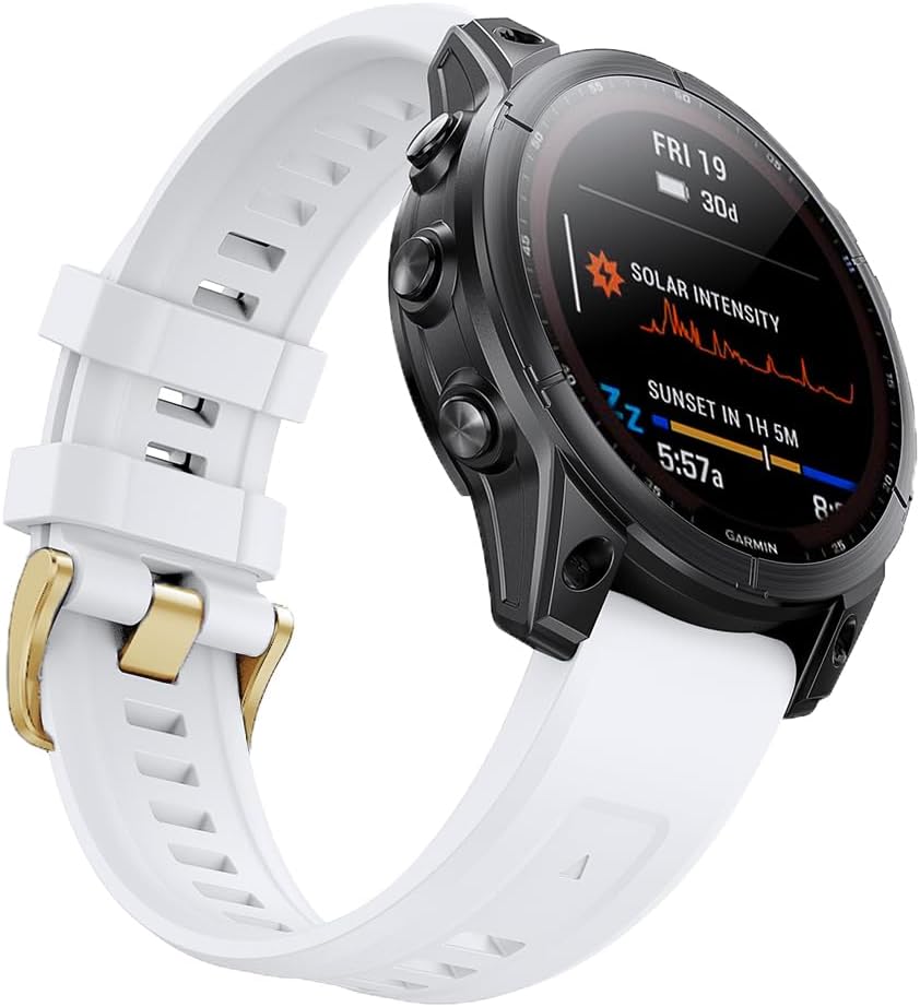 Detalle de Fleshy Leaf 20mm Silicone Sport Band with Easy Fit for Garmin Fenix 8, epix Pro, and Fenix 7/6/5 Series