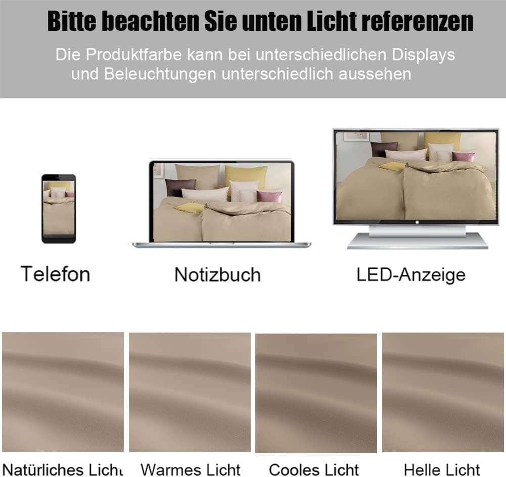 Thumbnail 4 de Soifox Seitenschläferkissen Bezug 40 x 145 – 2er Set, Sandy Beige, Mikrofaser, Reißverschluss