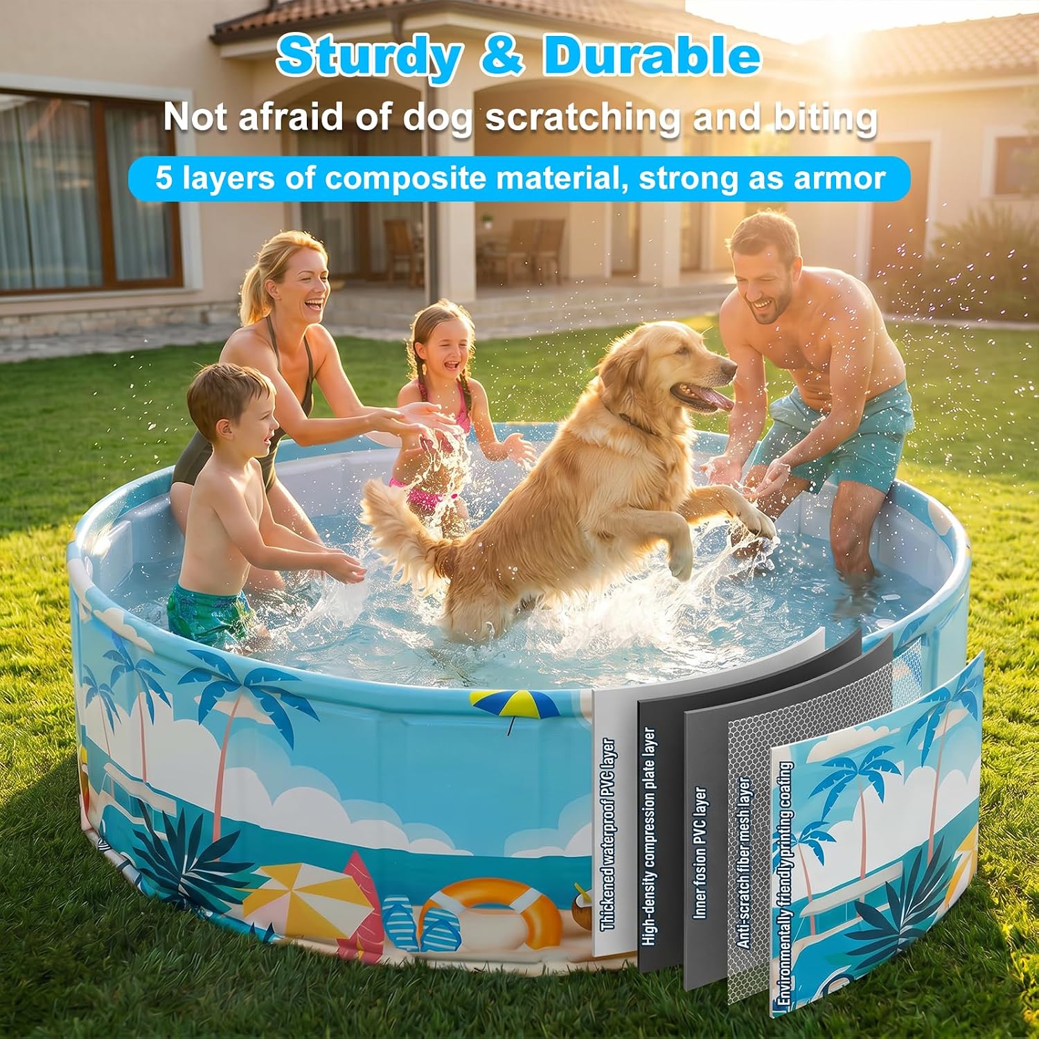 Thumbnail 2 de Foldable Swimming Pool for Kids 62.9" x 17.7" — Large, Portable, and Multi-Purpose