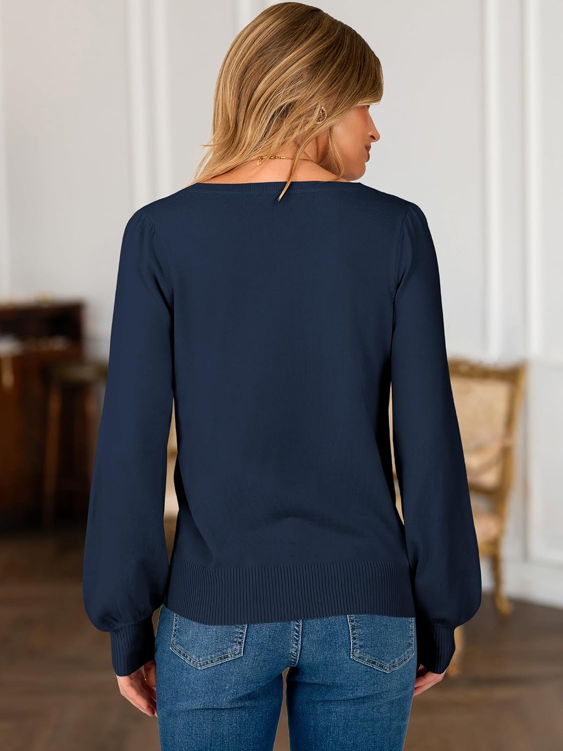 Detalle 2 de Caracilia Women's V-Neck Sweater Viscose Blend