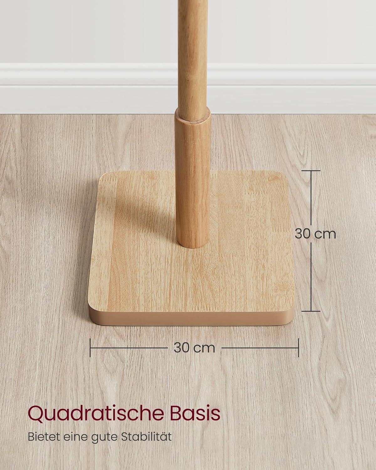 Detalle 2 de VASAGLE Garderobenständer RCR010N01 aus massivem Kautschukholz, Baumform mit 8 Haken